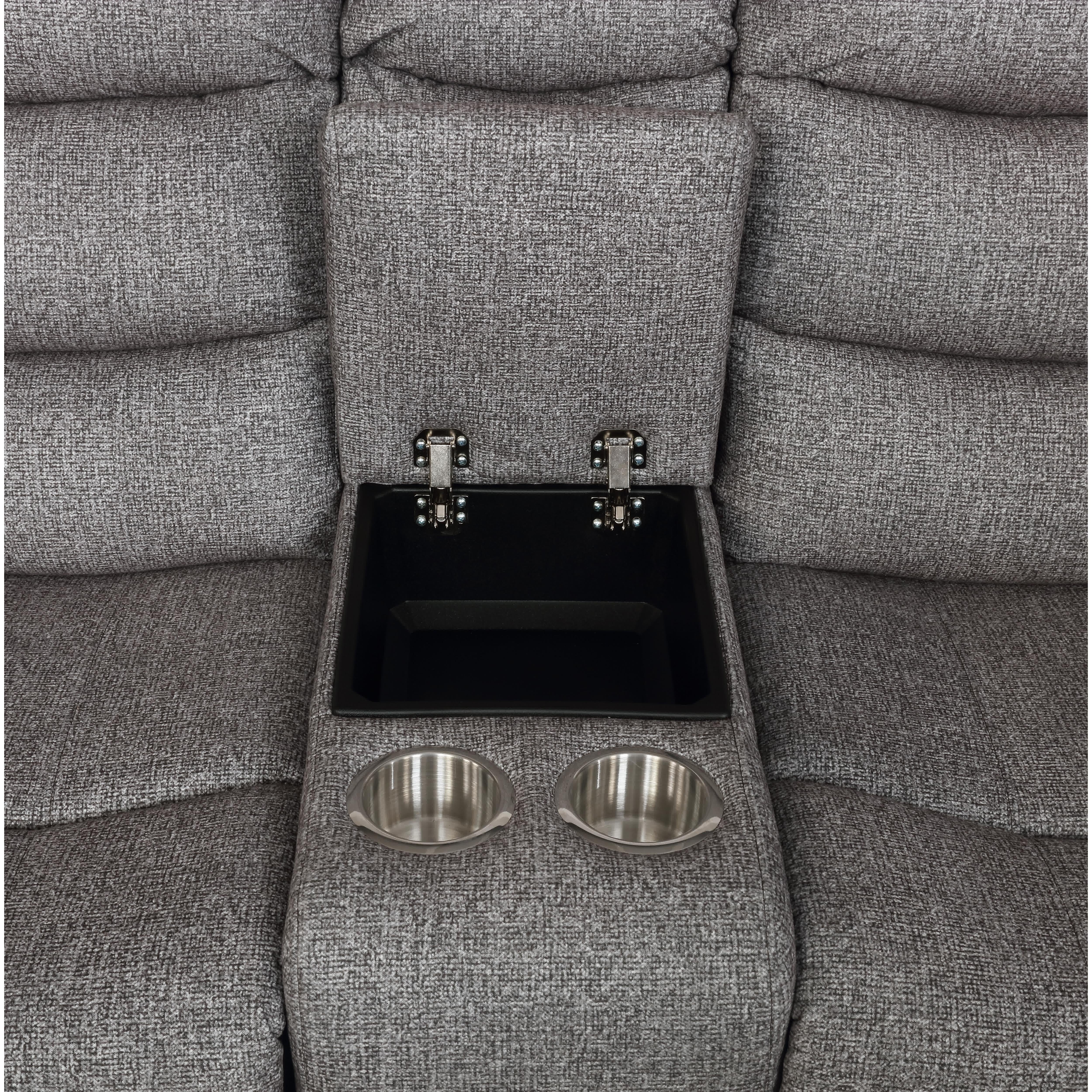 GRANADA CONSOLE LOVESEAT W/PWR FR-GRAY - Ideal Furniture (Fresno,CA)