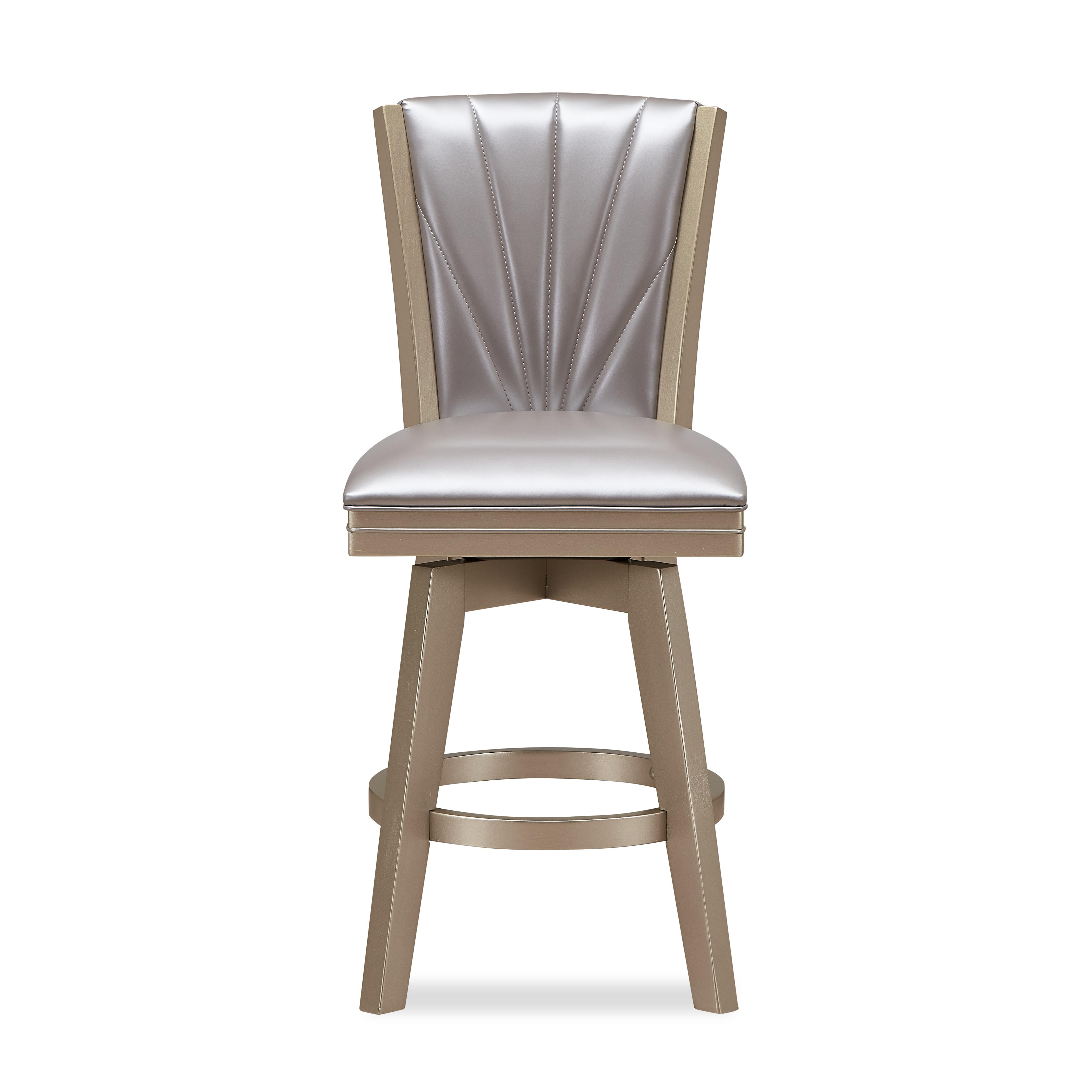 JAZZ 24" SWIVEL COUNTER STOOL-PEARL/GOLD - Ideal Furniture (Fresno,CA)