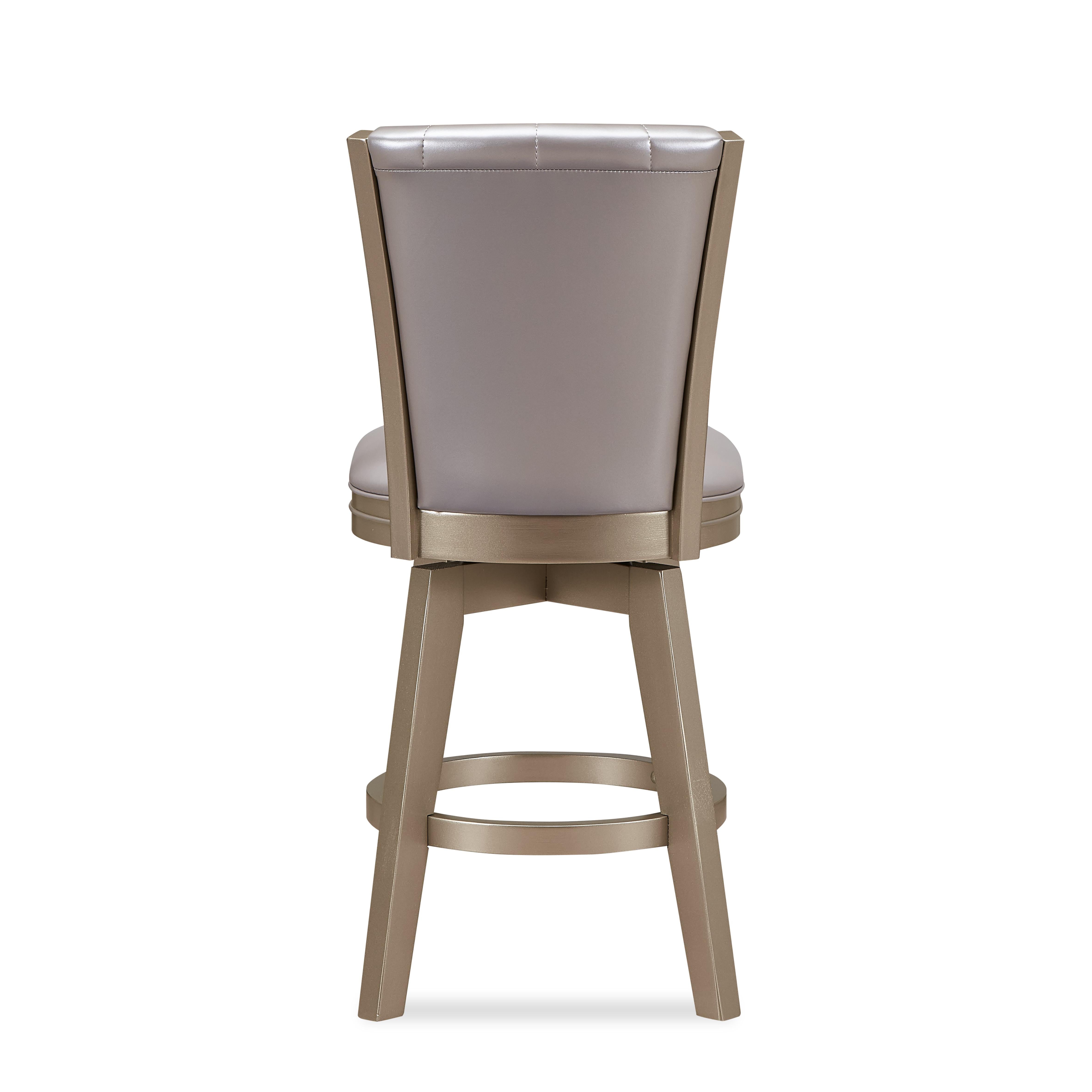 JAZZ 24" SWIVEL COUNTER STOOL-PEARL/GOLD - Ideal Furniture (Fresno,CA)
