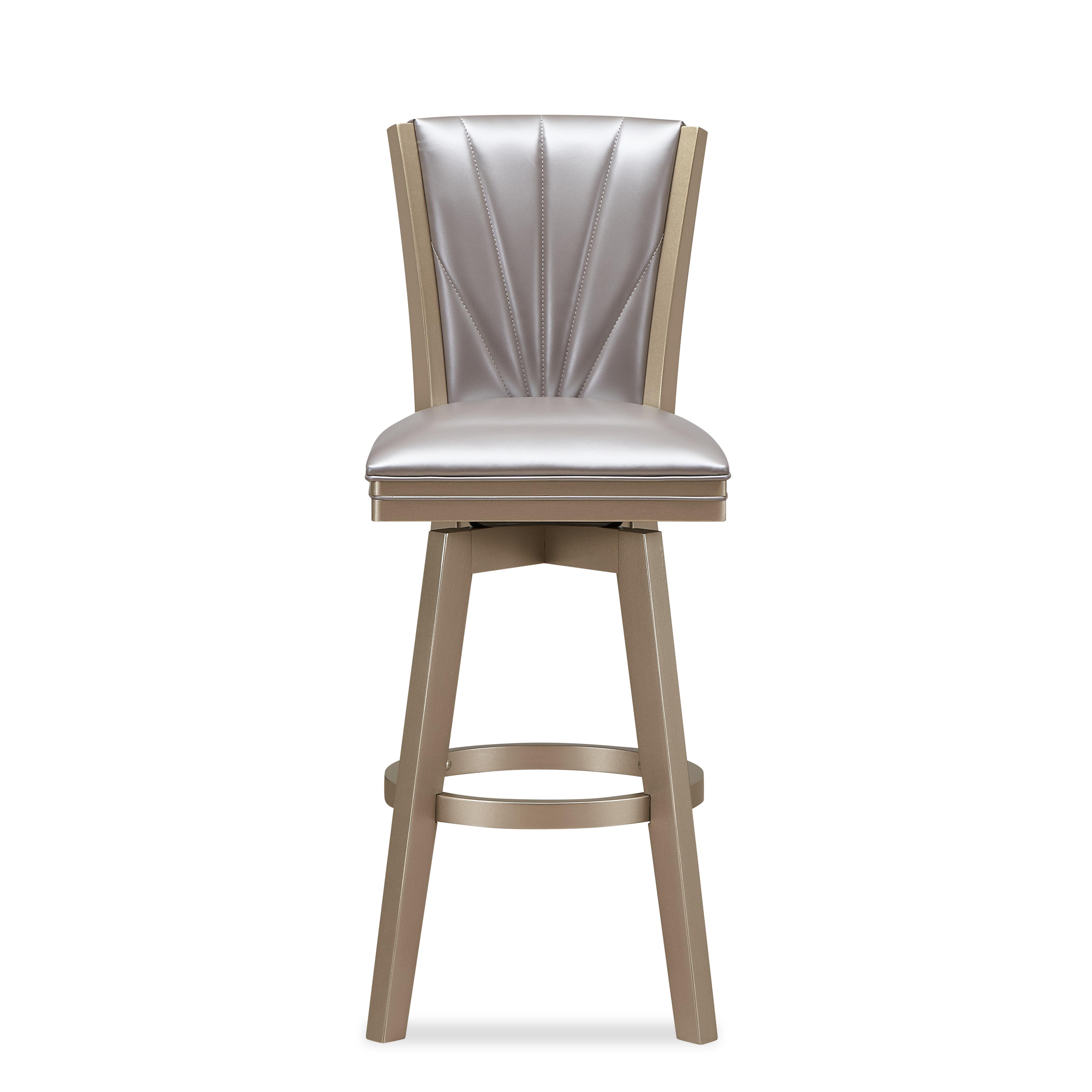 JAZZ 30" SWIVEL BAR STOOL-PEARL/GOLD