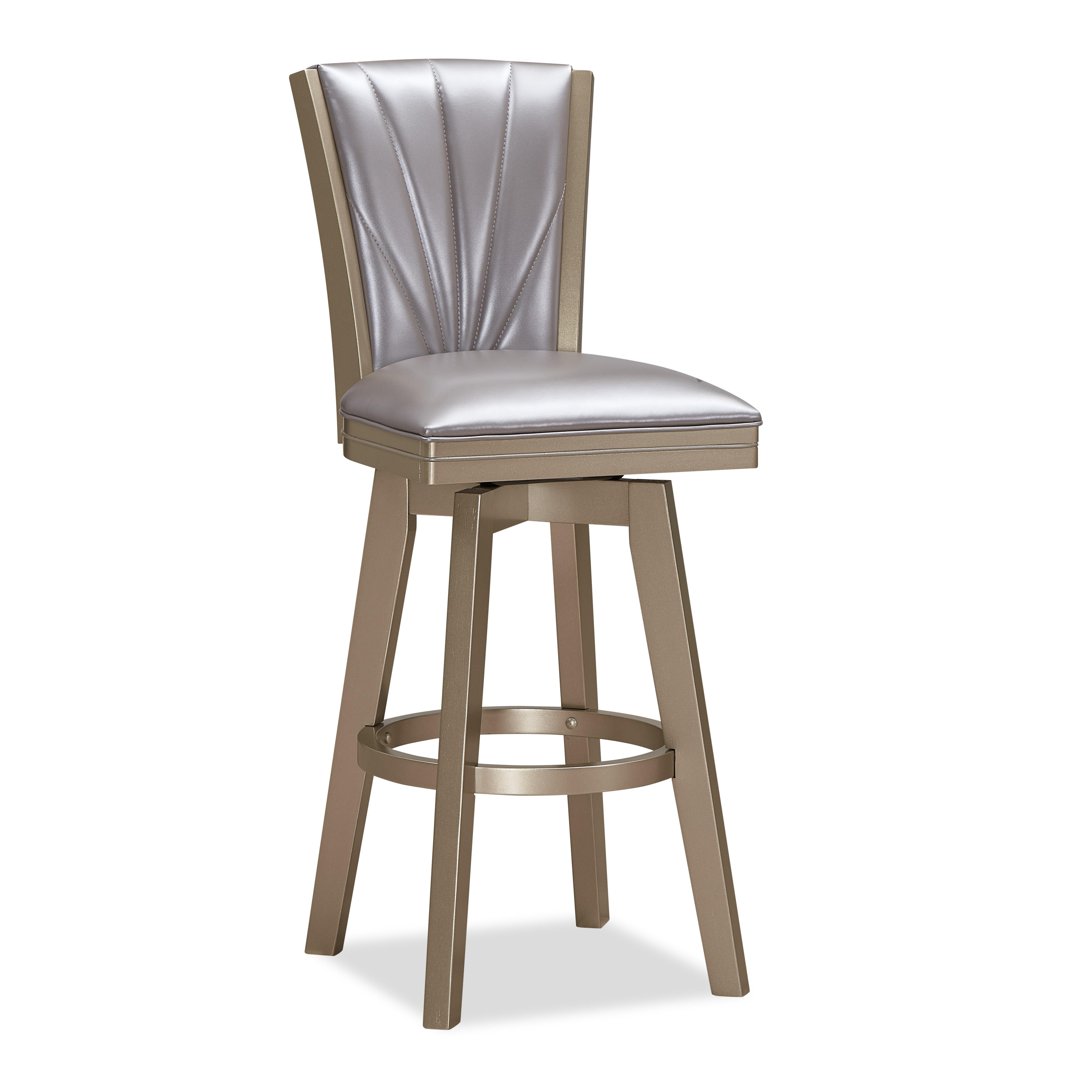 JAZZ 30" SWIVEL BAR STOOL-PEARL/GOLD - Ideal Furniture (Fresno,CA)