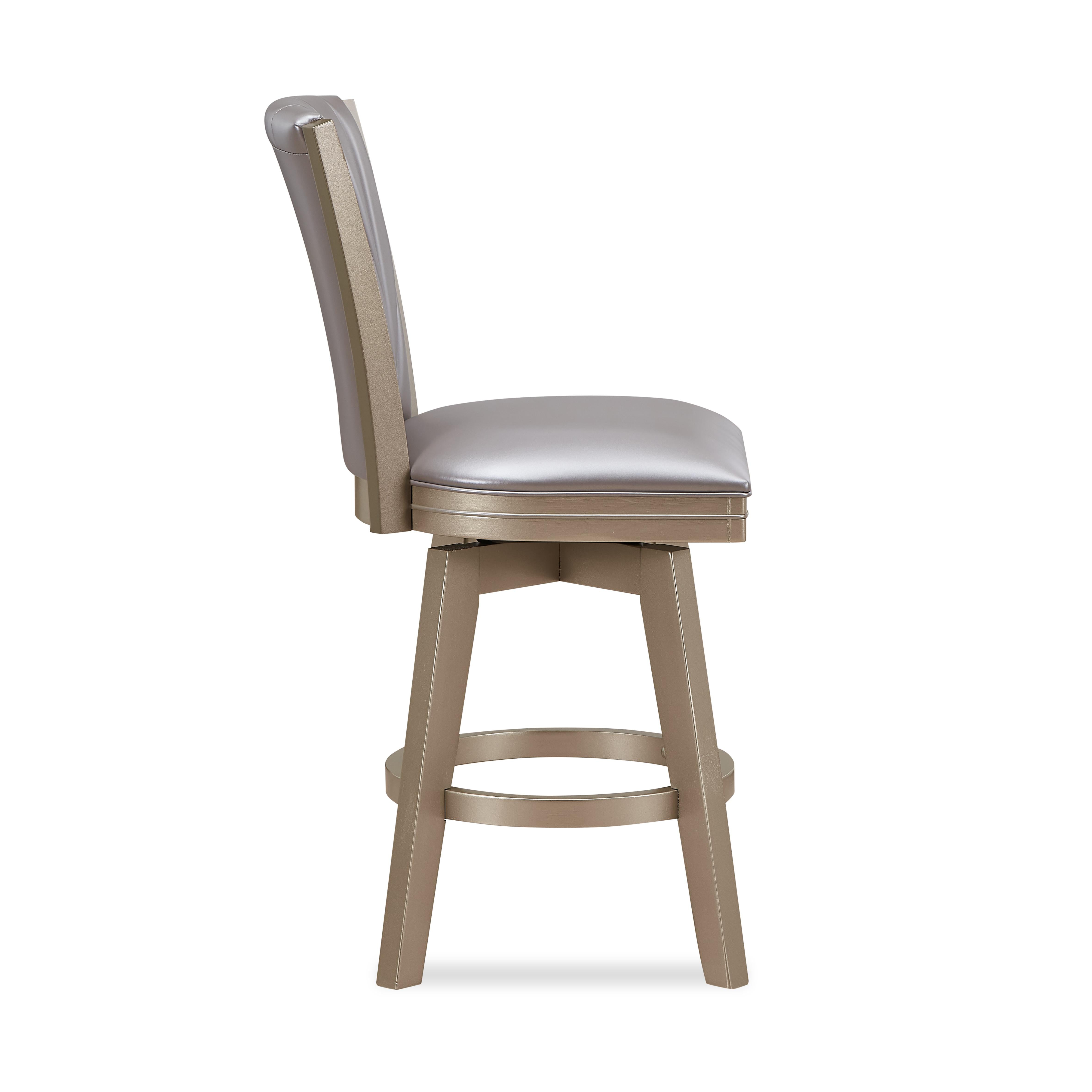 JAZZ 24" SWIVEL COUNTER STOOL-PEARL/GOLD - Ideal Furniture (Fresno,CA)