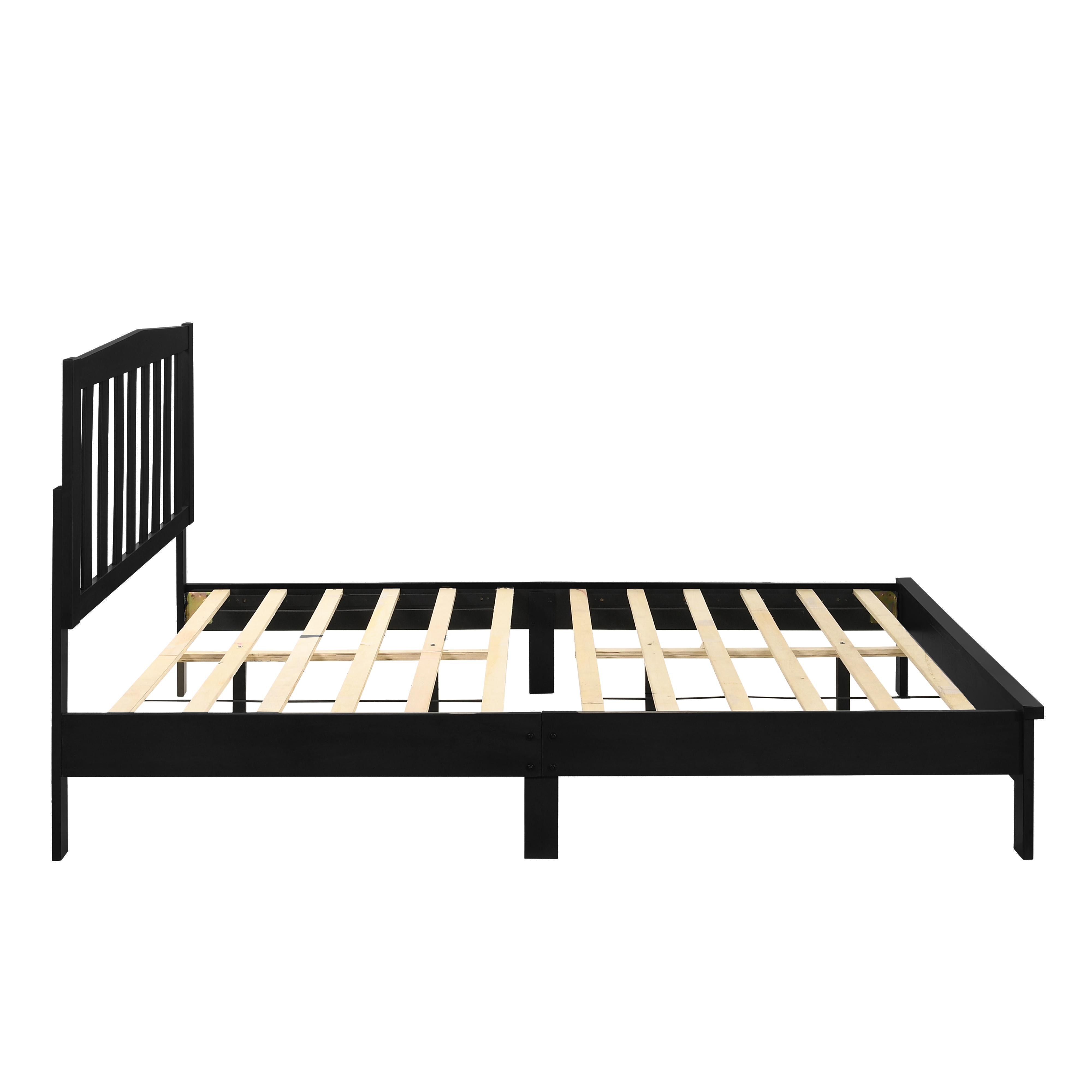LEO 4/6 F SLAT BED-HB/FB/RAILS-BLACK - Ideal Furniture (Fresno,CA)