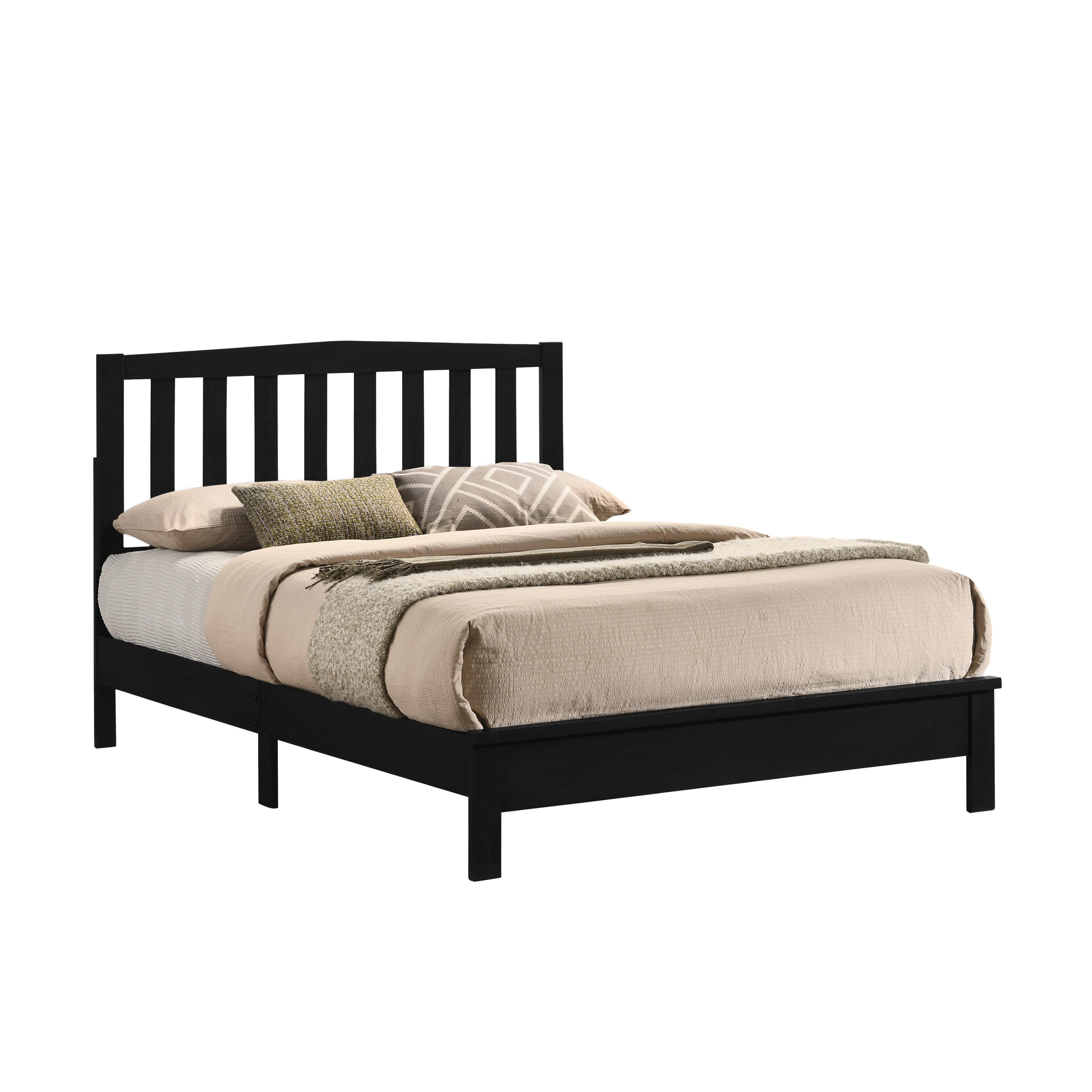 LEO 4/6 F SLAT BED-HB/FB/RAILS-BLACK - Ideal Furniture (Fresno,CA)