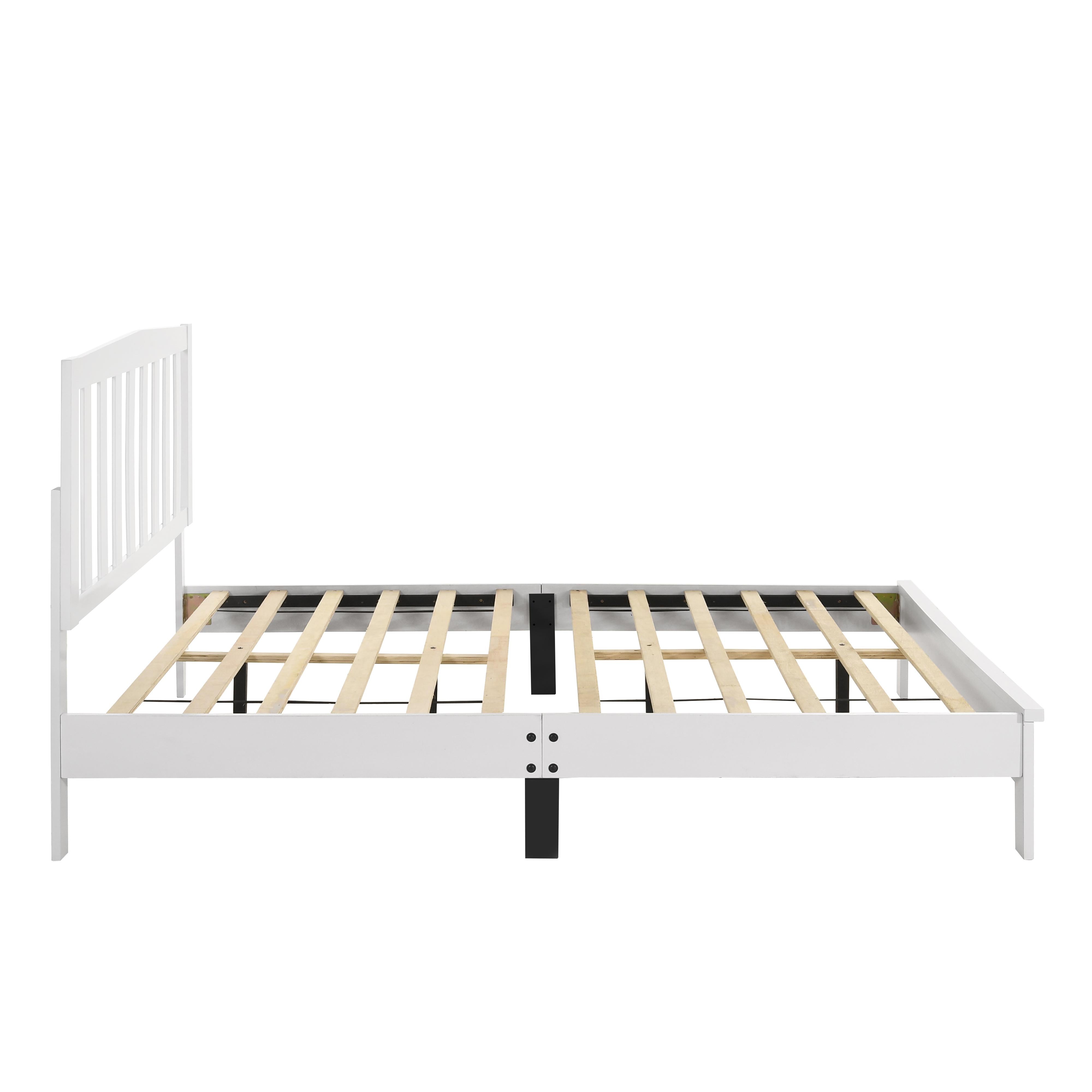 LEO 4/6 F SLAT BED-HB/FB/RAILS-WHITE - Ideal Furniture (Fresno,CA)