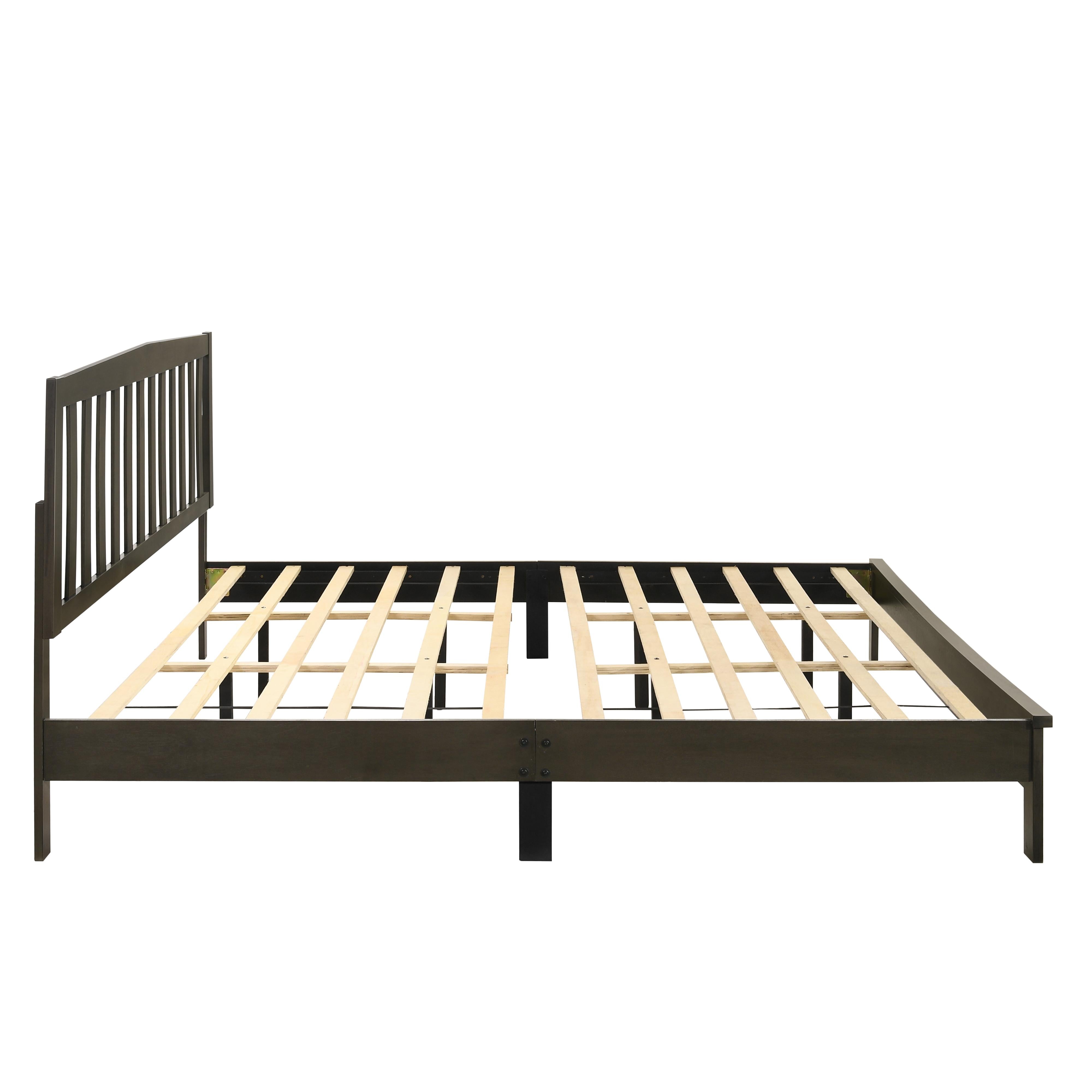 LEO 5/0 Q SLAT BED-HB/FB/RAILS-GRAY - Ideal Furniture (Fresno,CA)