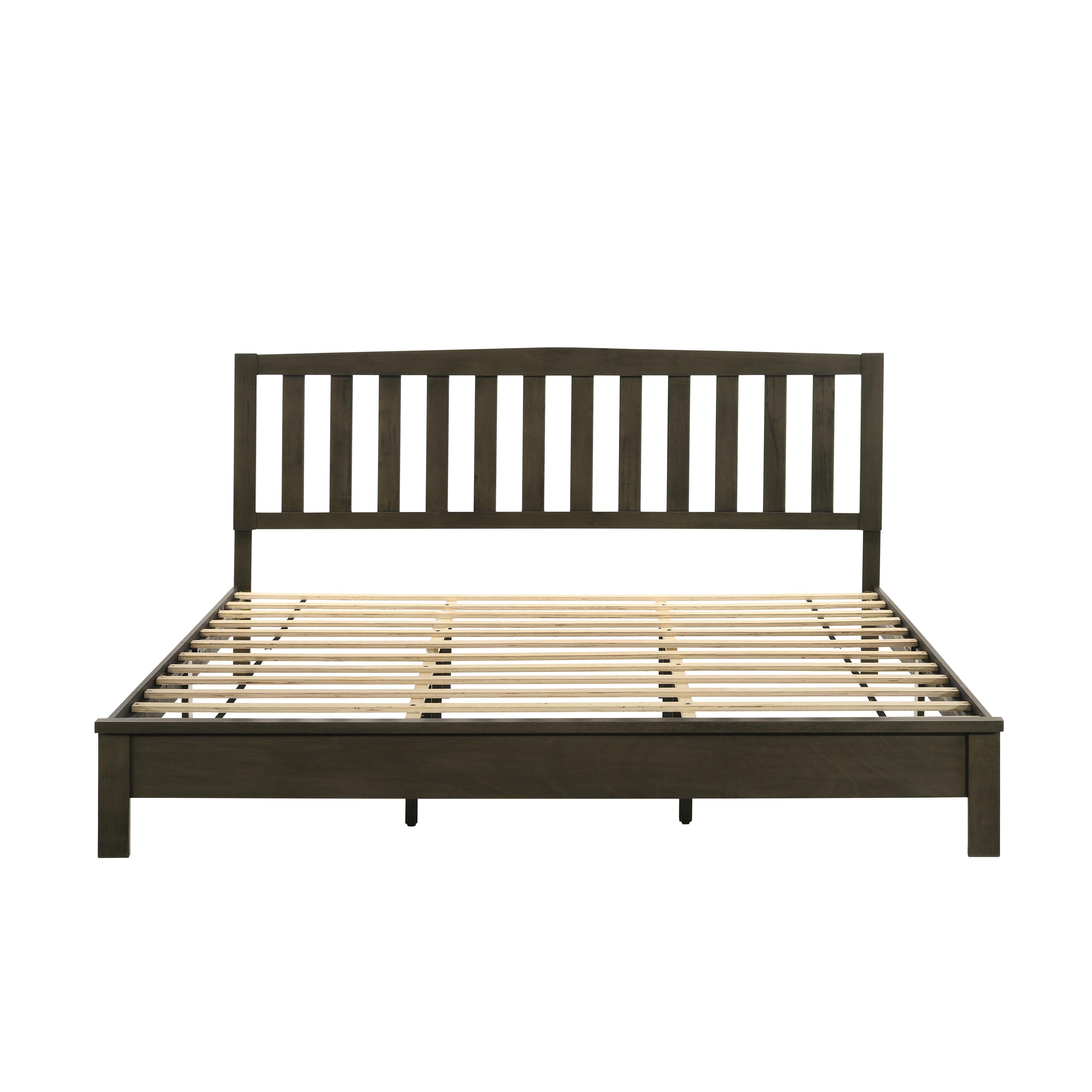 LEO 5/0 Q SLAT BED-HB/FB/RAILS-GRAY - Ideal Furniture (Fresno,CA)