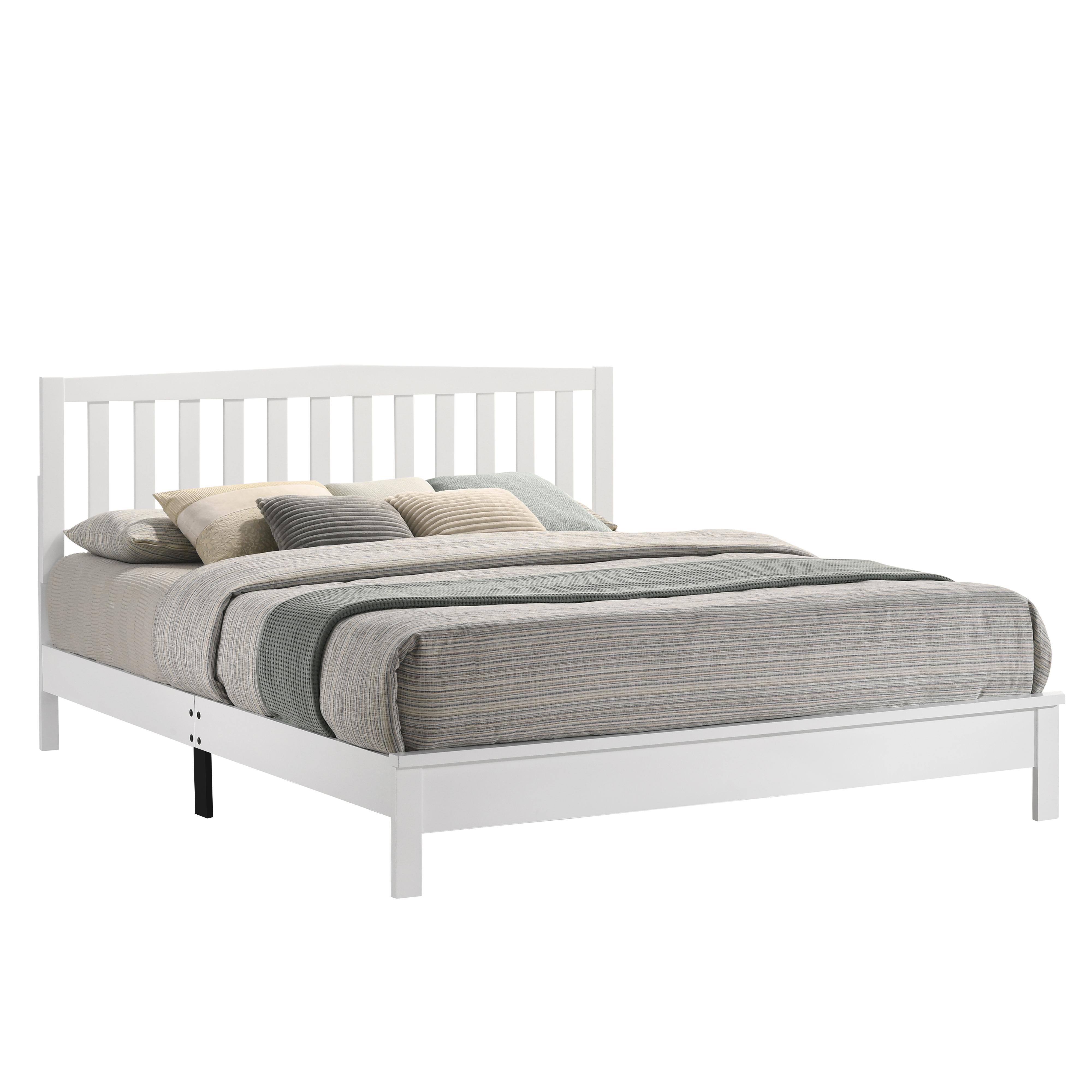 LEO 5/0 Q SLAT BED-HB/FB/RAILS-WHITE - Ideal Furniture (Fresno,CA)
