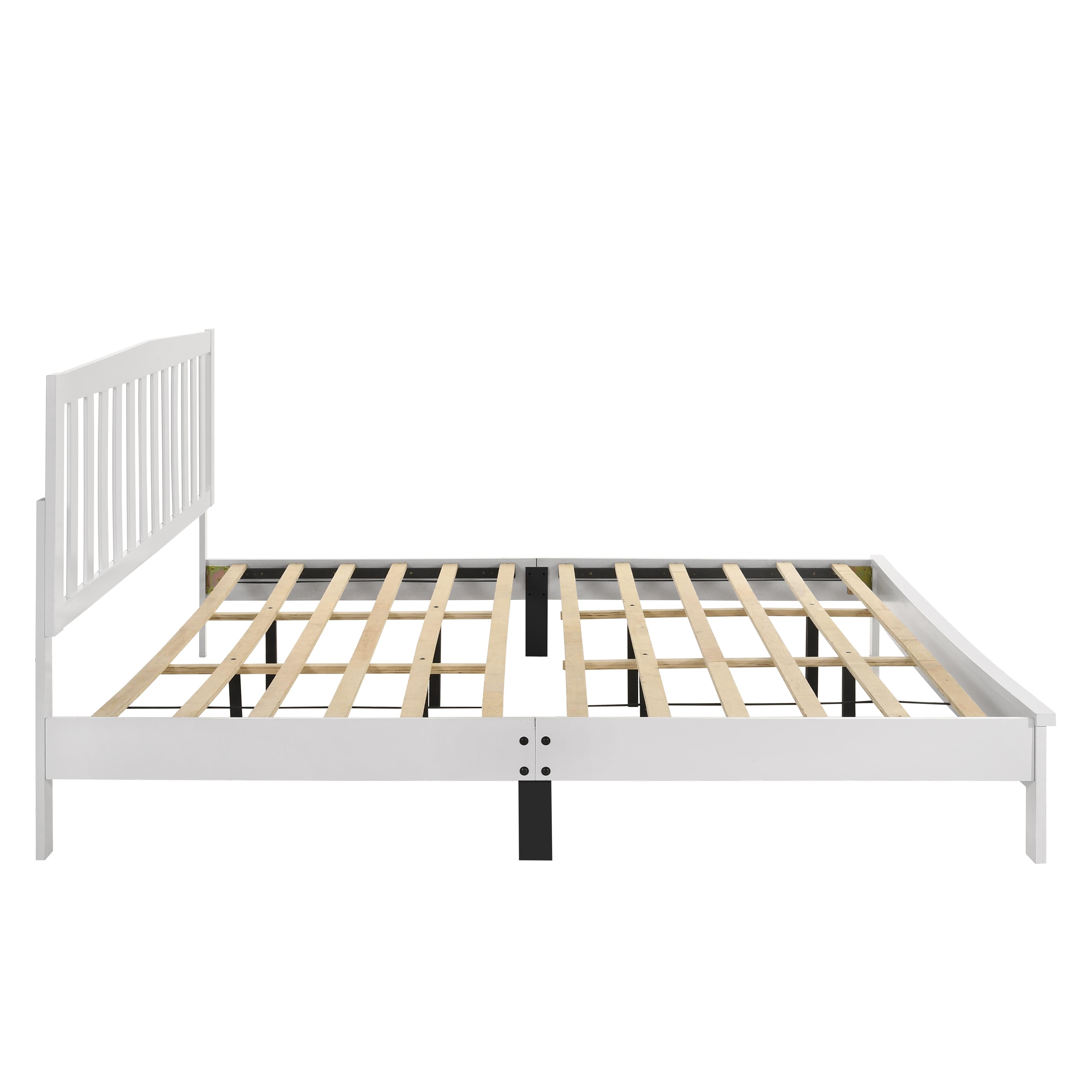 LEO 5/0 Q SLAT BED-HB/FB/RAILS-WHITE - Ideal Furniture (Fresno,CA)
