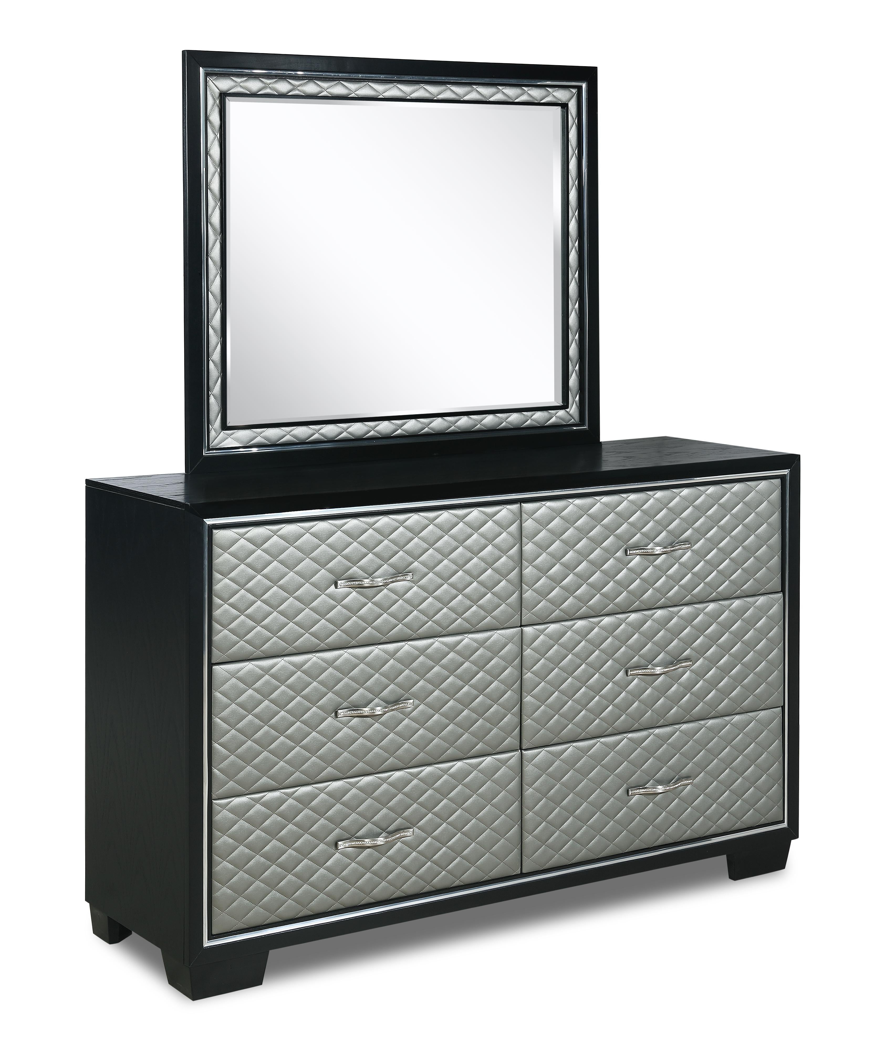 LUXOR MIRROR-BLACK/SILVER - Ideal Furniture (Fresno,CA)