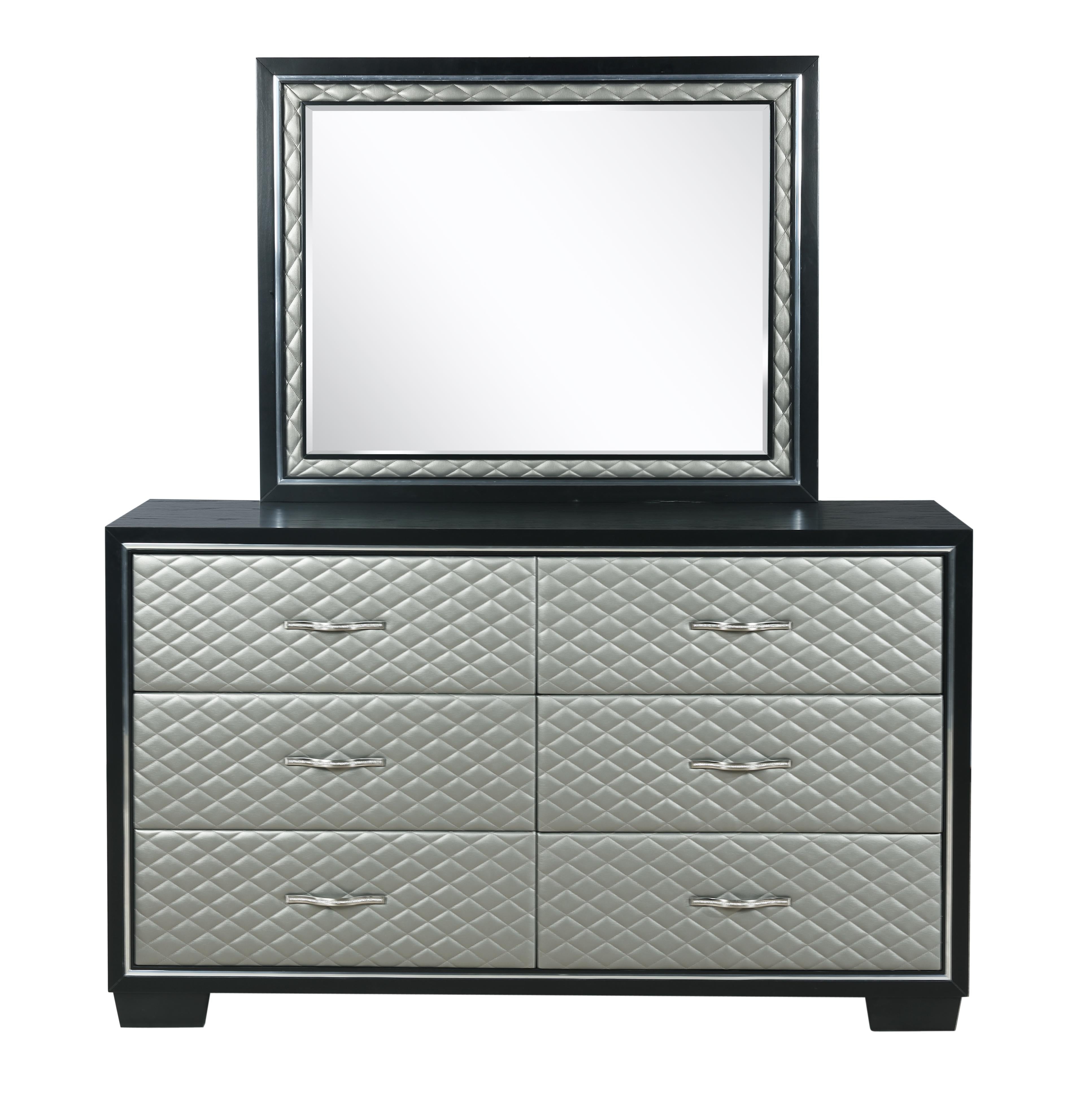 LUXOR DRESSER-BLACK/SILVER - Ideal Furniture (Fresno,CA)