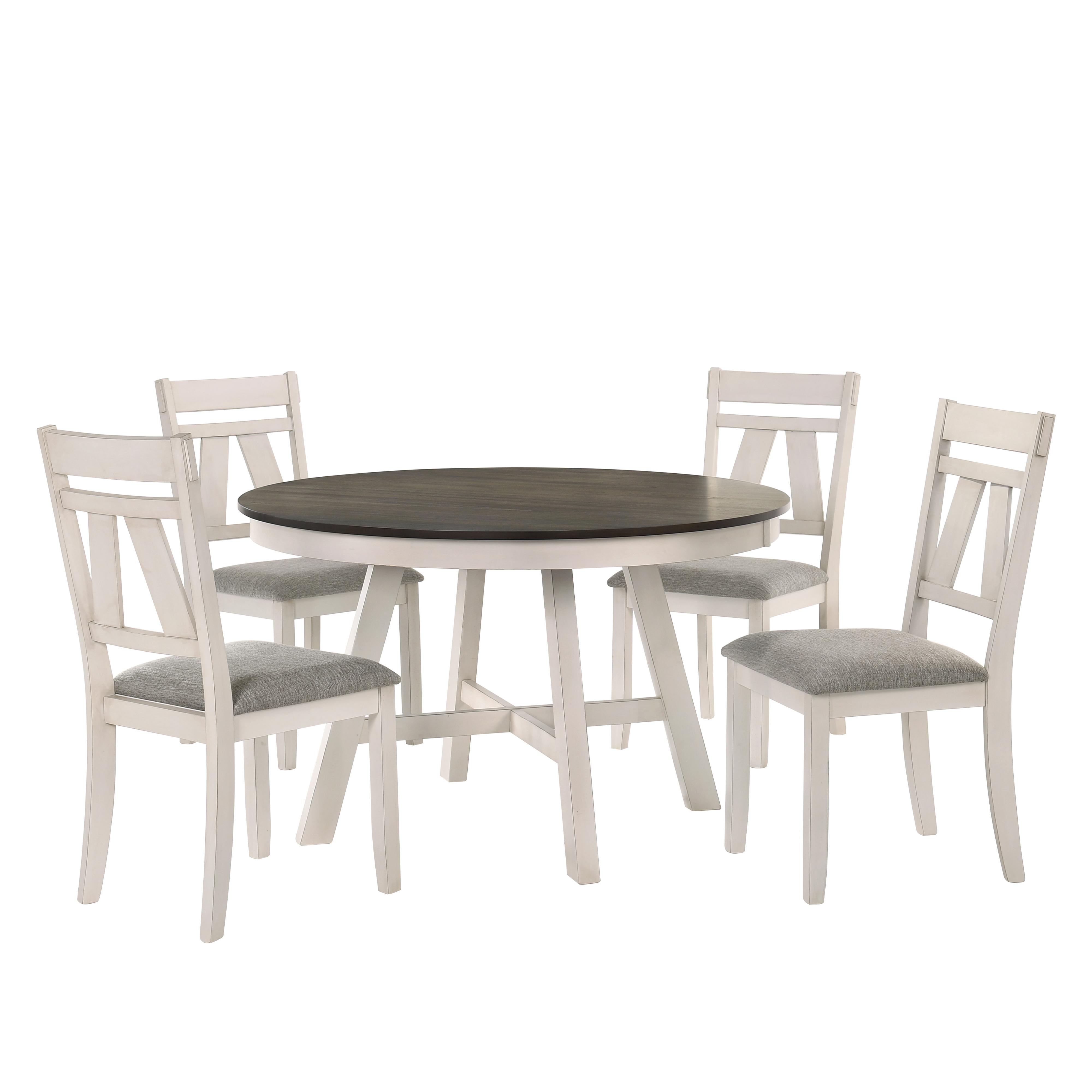 MAISIE ROUND TABLE-WHITE/BROWN
