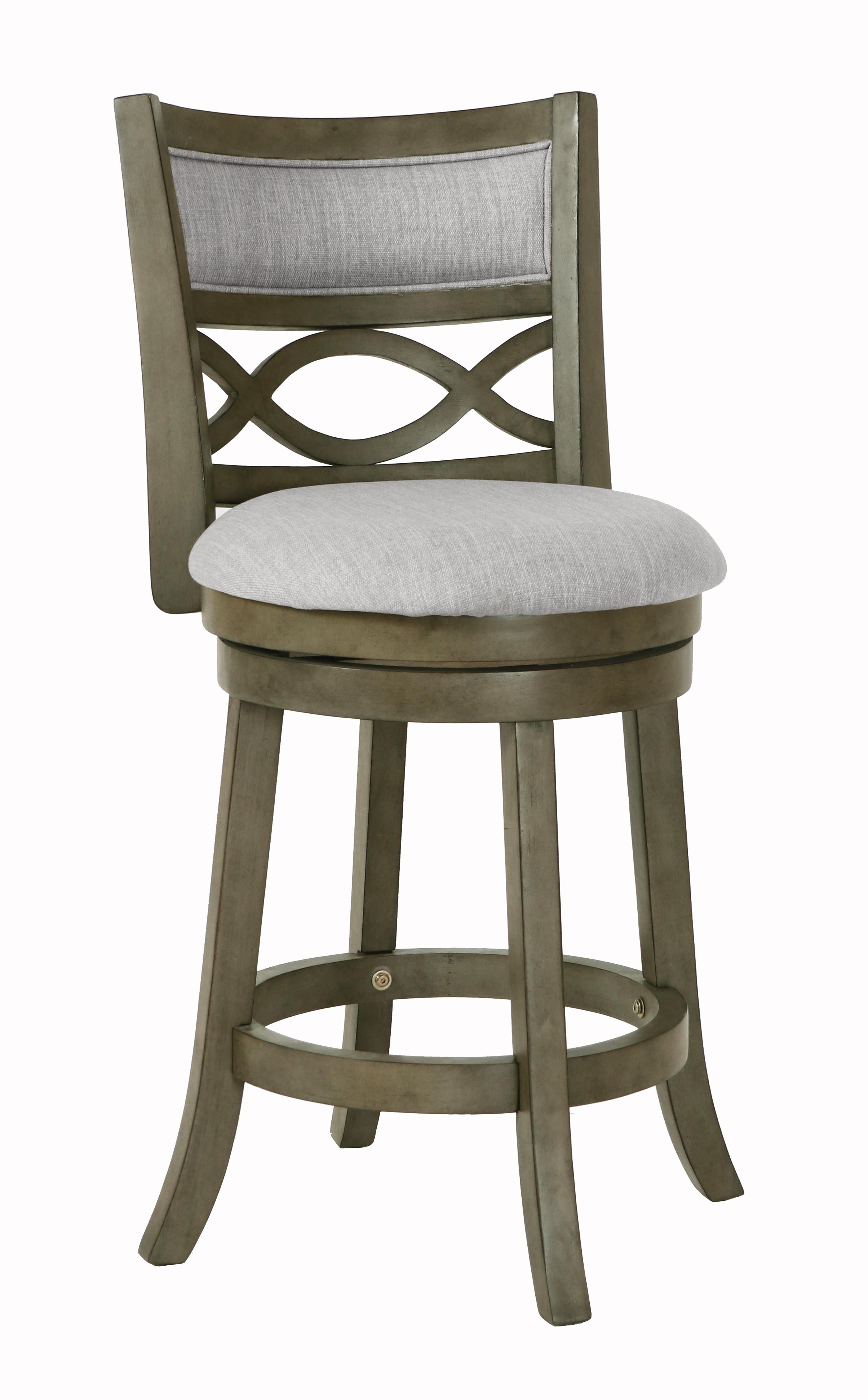 MANCHESTER 24" COUNTER STOOL-ANT GRAY W/FABRIC SEAT - Ideal Furniture (Fresno,CA)