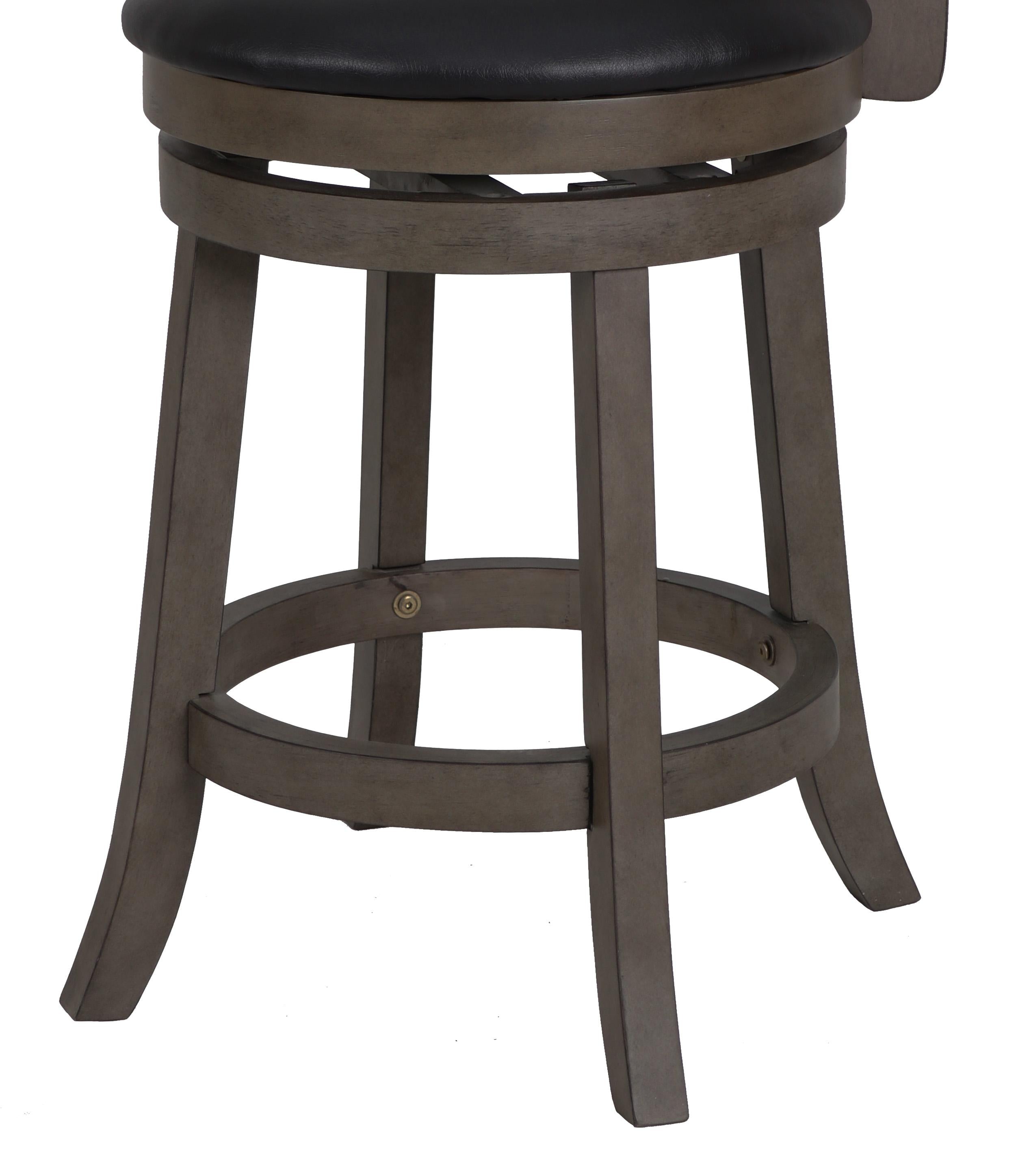 MANCHESTER 24" COUNTER STOOL-ANT GRAY W/PU SEAT - Ideal Furniture (Fresno,CA)