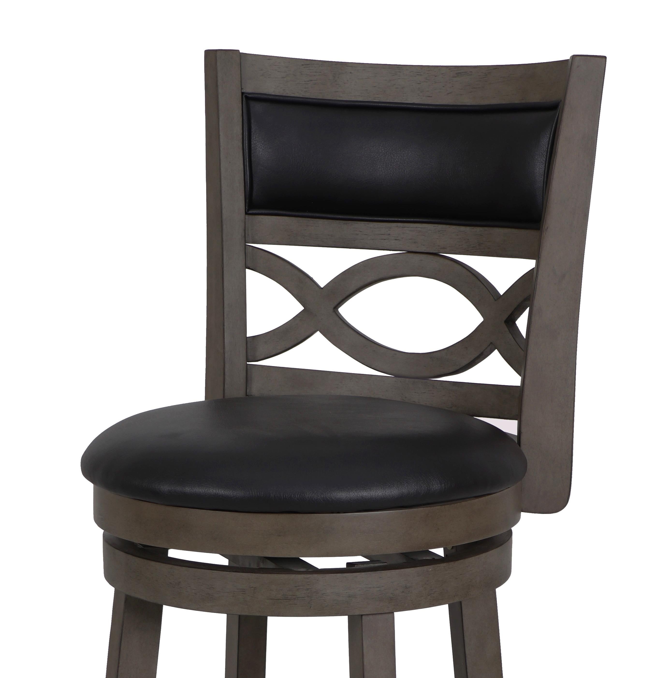 MANCHESTER 24" COUNTER STOOL-ANT GRAY W/PU SEAT - Ideal Furniture (Fresno,CA)