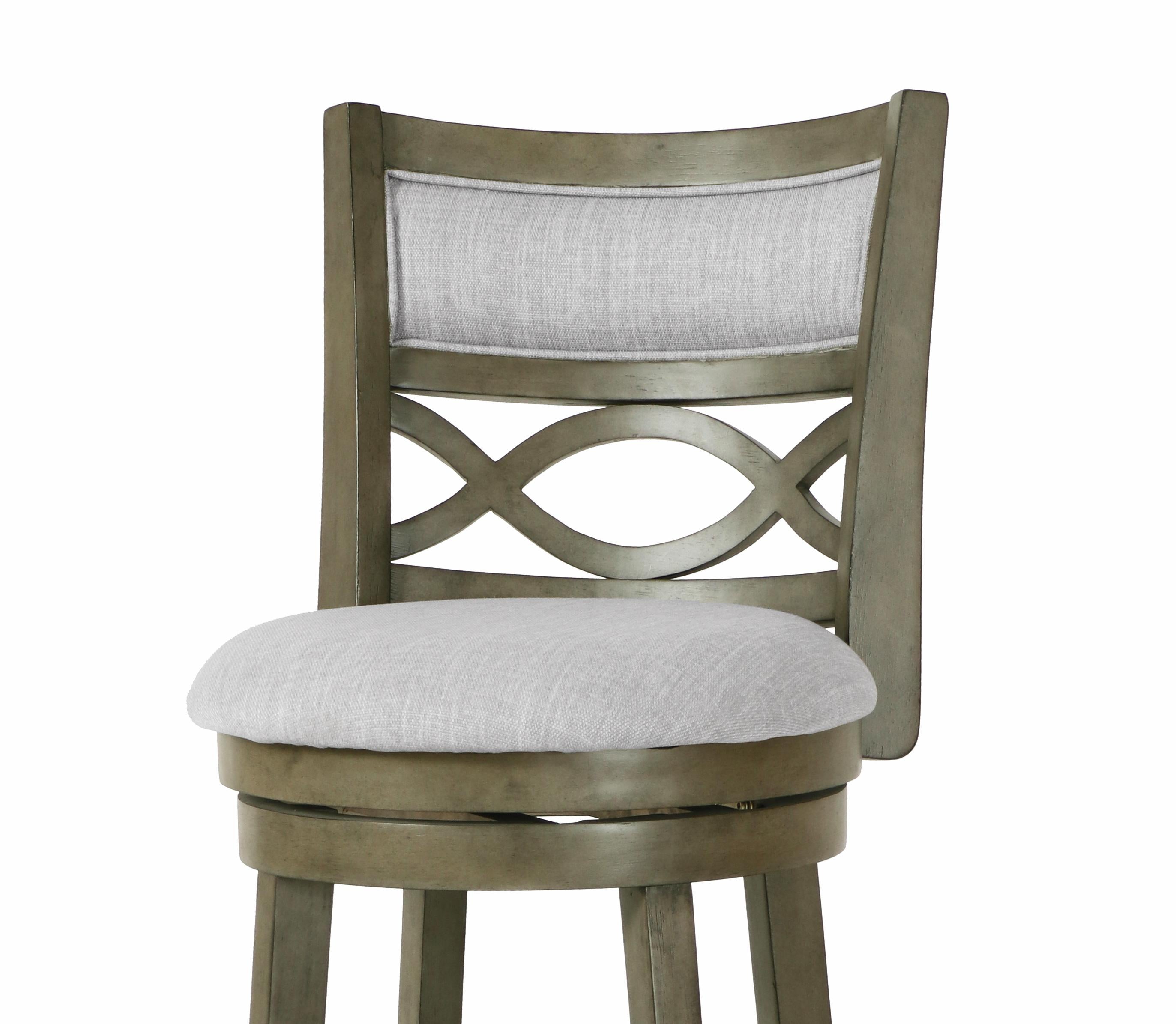 MANCHESTER 29" BAR STOOL-ANT GRAY W/FABRIC SEAT - Ideal Furniture (Fresno,CA)