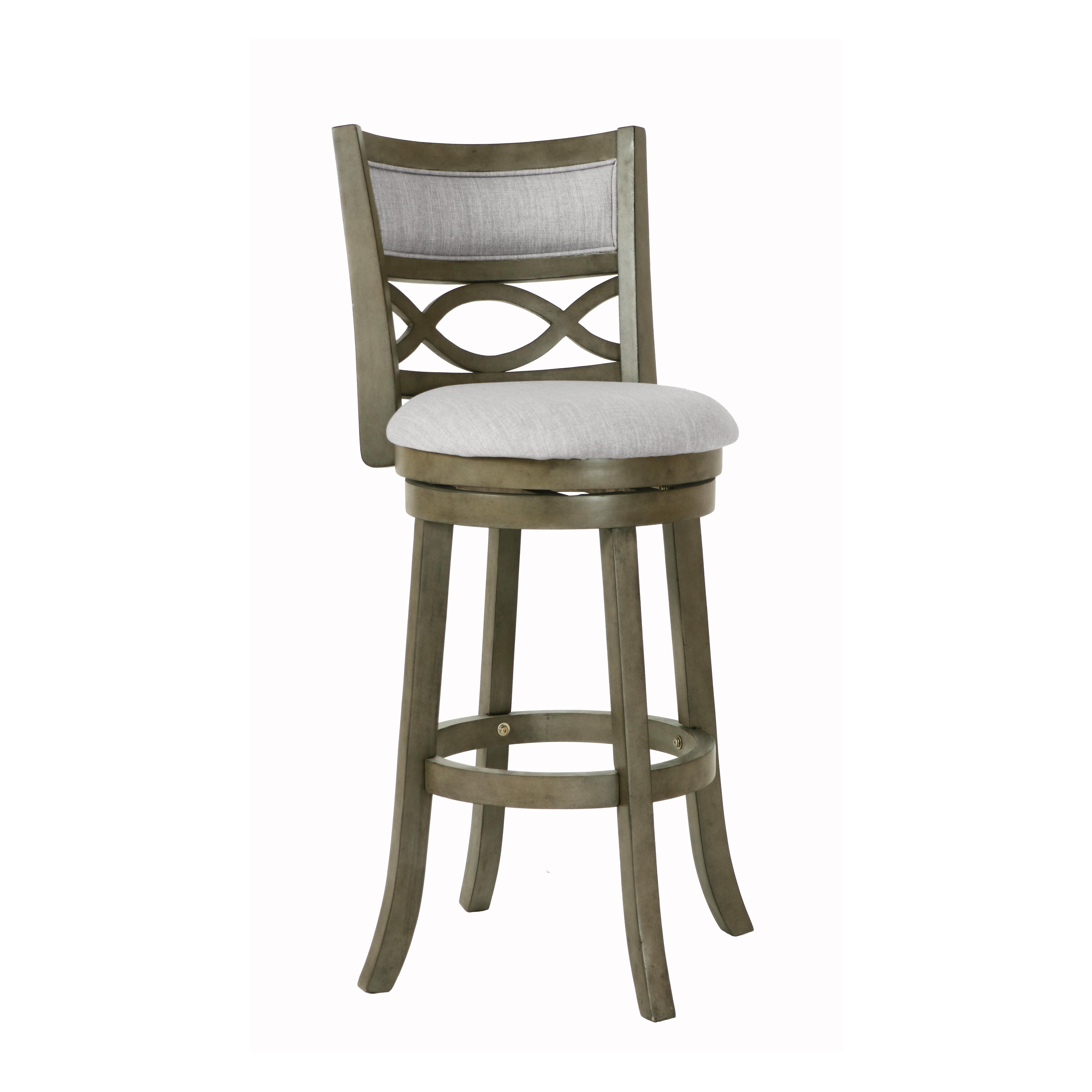 MANCHESTER 29" BAR STOOL-ANT GRAY W/FABRIC SEAT - Ideal Furniture (Fresno,CA)