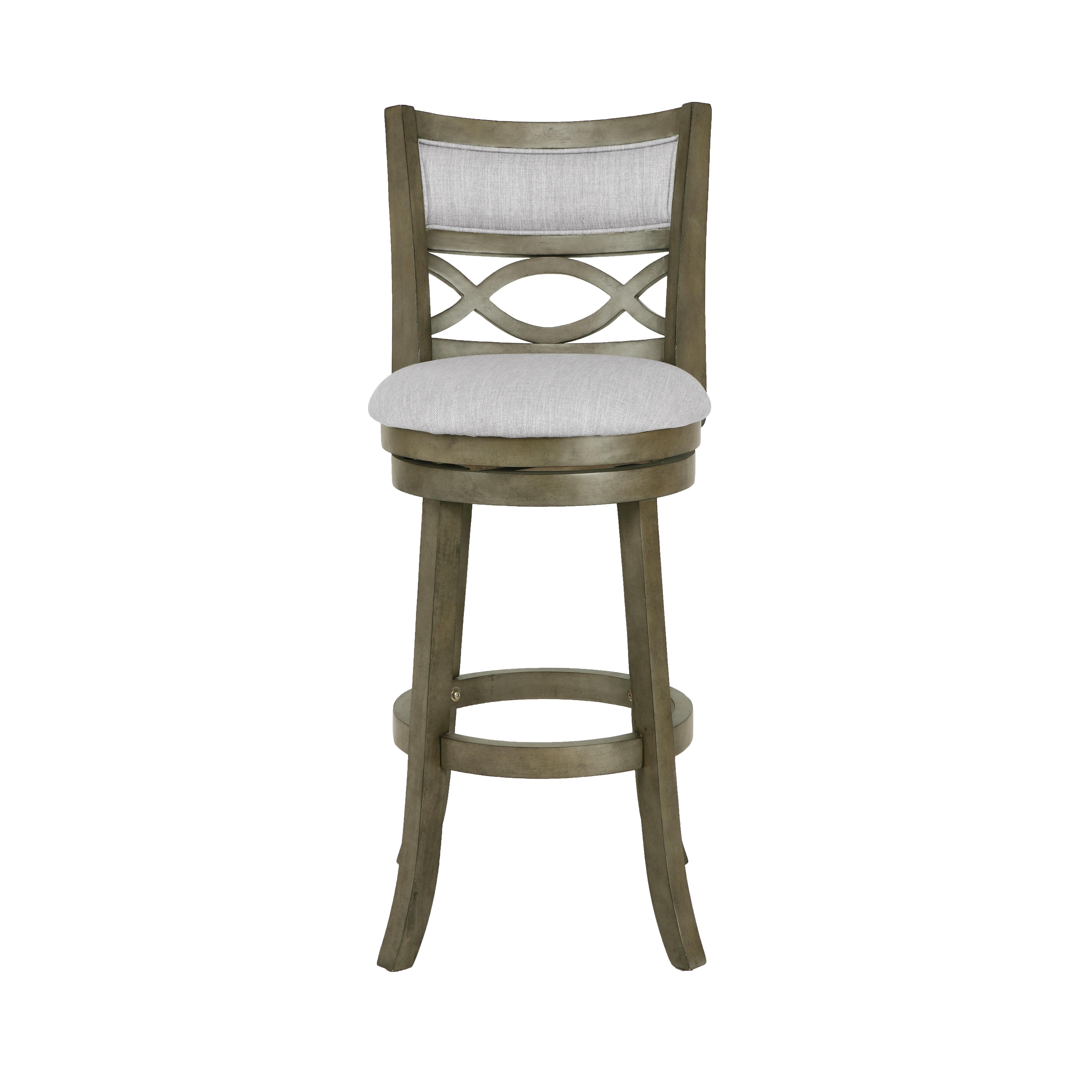 MANCHESTER 29" BAR STOOL-ANT GRAY W/FABRIC SEAT