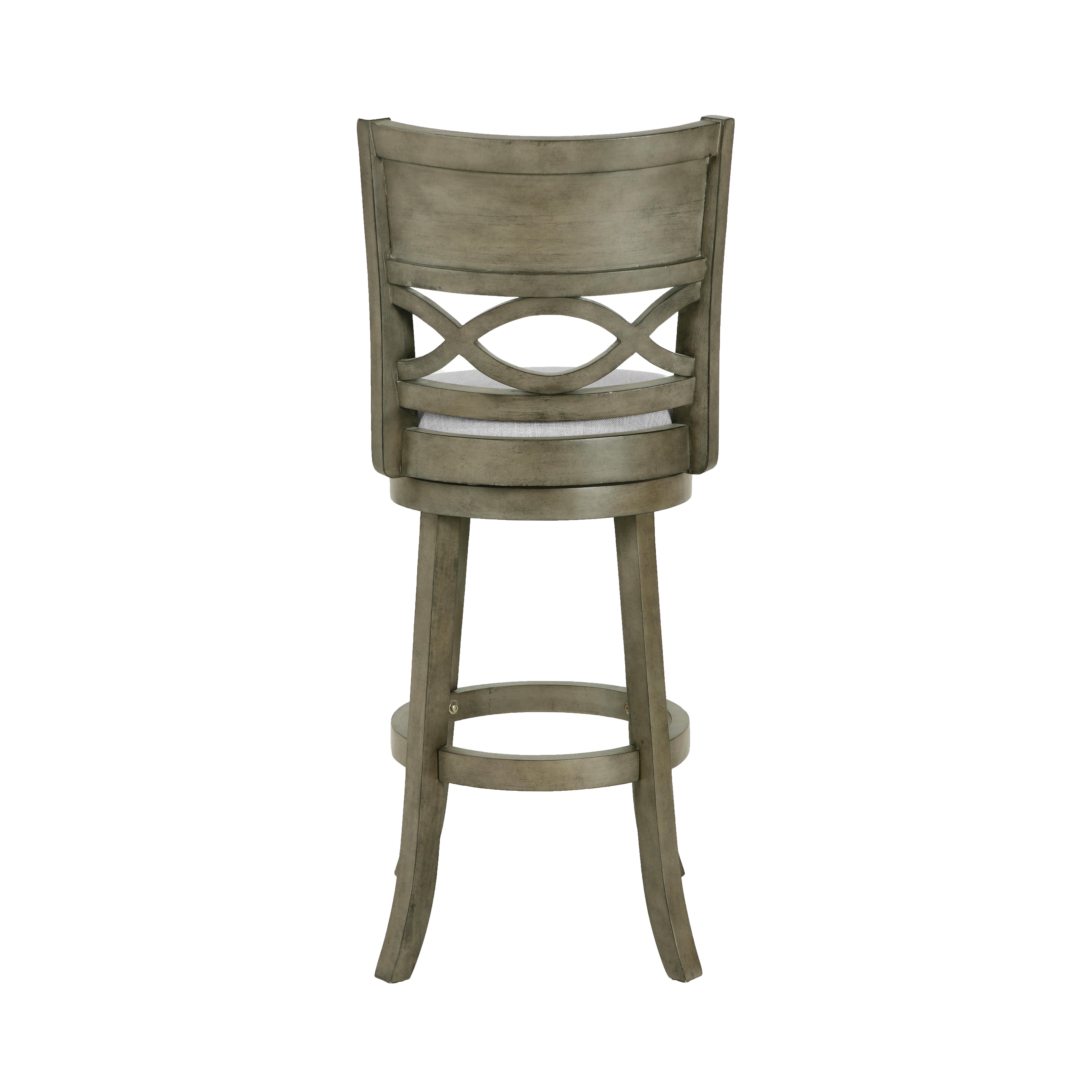 MANCHESTER 29" BAR STOOL-ANT GRAY W/FABRIC SEAT - Ideal Furniture (Fresno,CA)