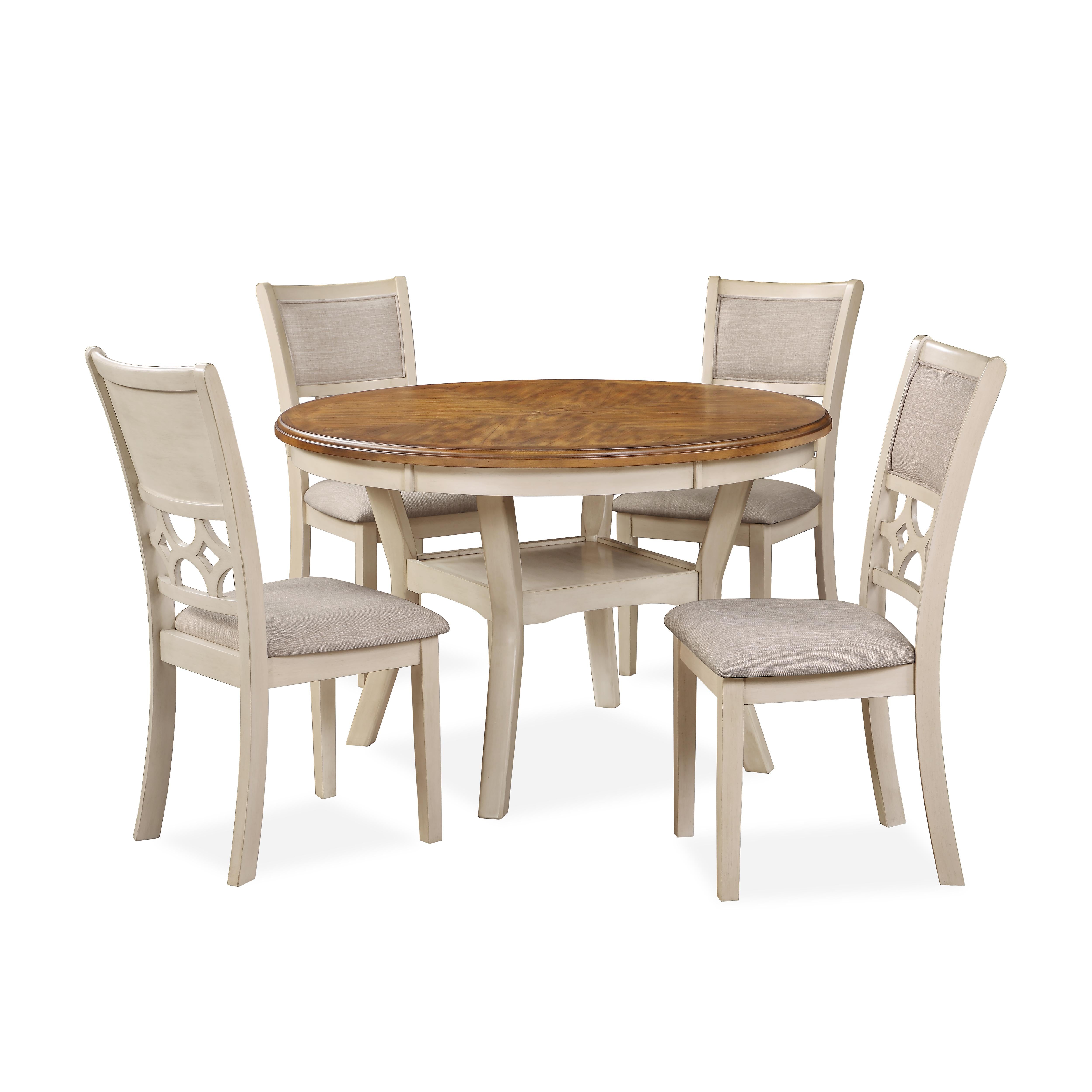 MITCHELL 5 PC DINING SET-TWO TONE BISQUE/BROWN - Ideal Furniture (Fresno,CA)