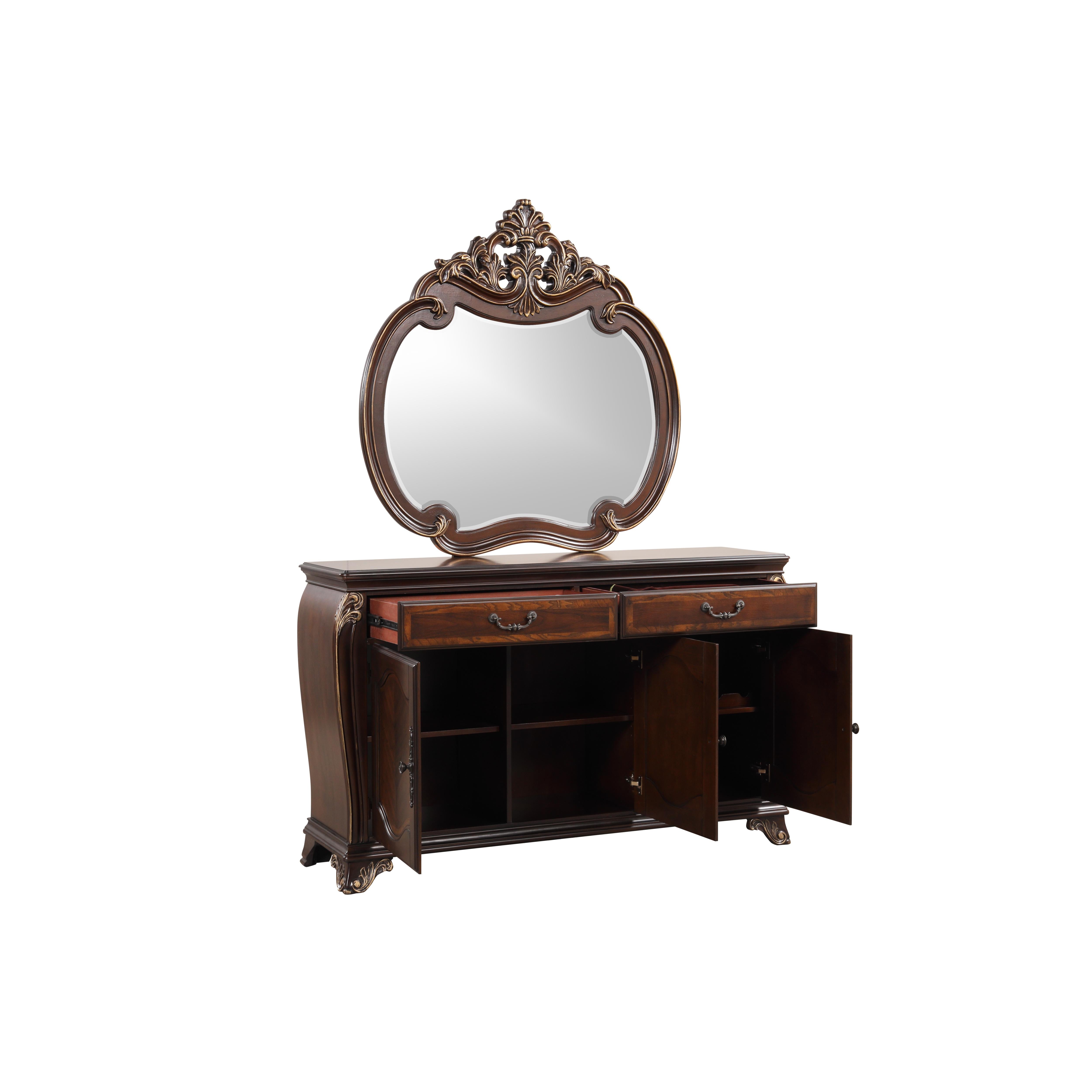 MONTECITO BUFFET MIRROR-CHERRY - Ideal Furniture (Fresno,CA)