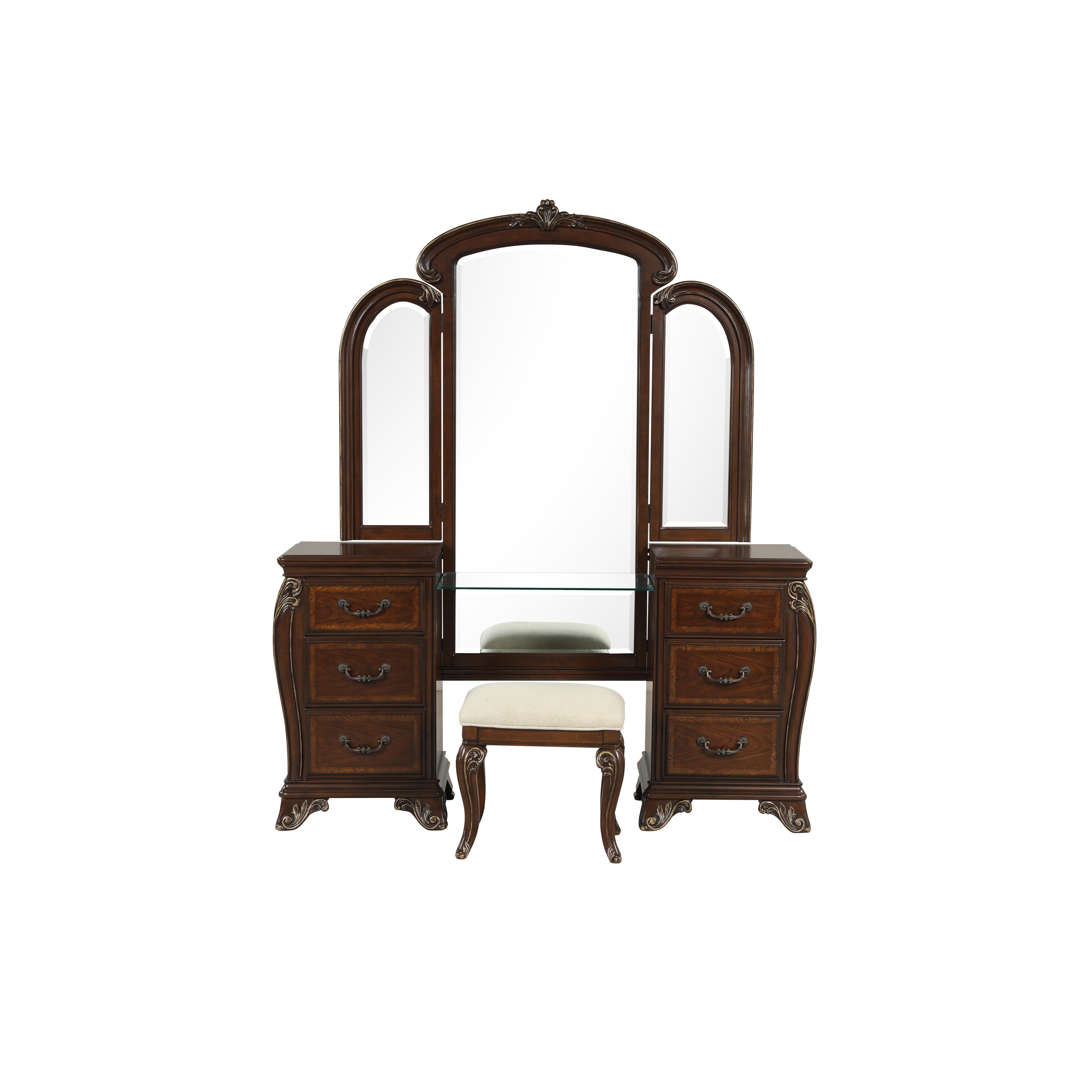 MONTECITO VANITY STOOL - CHERRY - Ideal Furniture (Fresno,CA)
