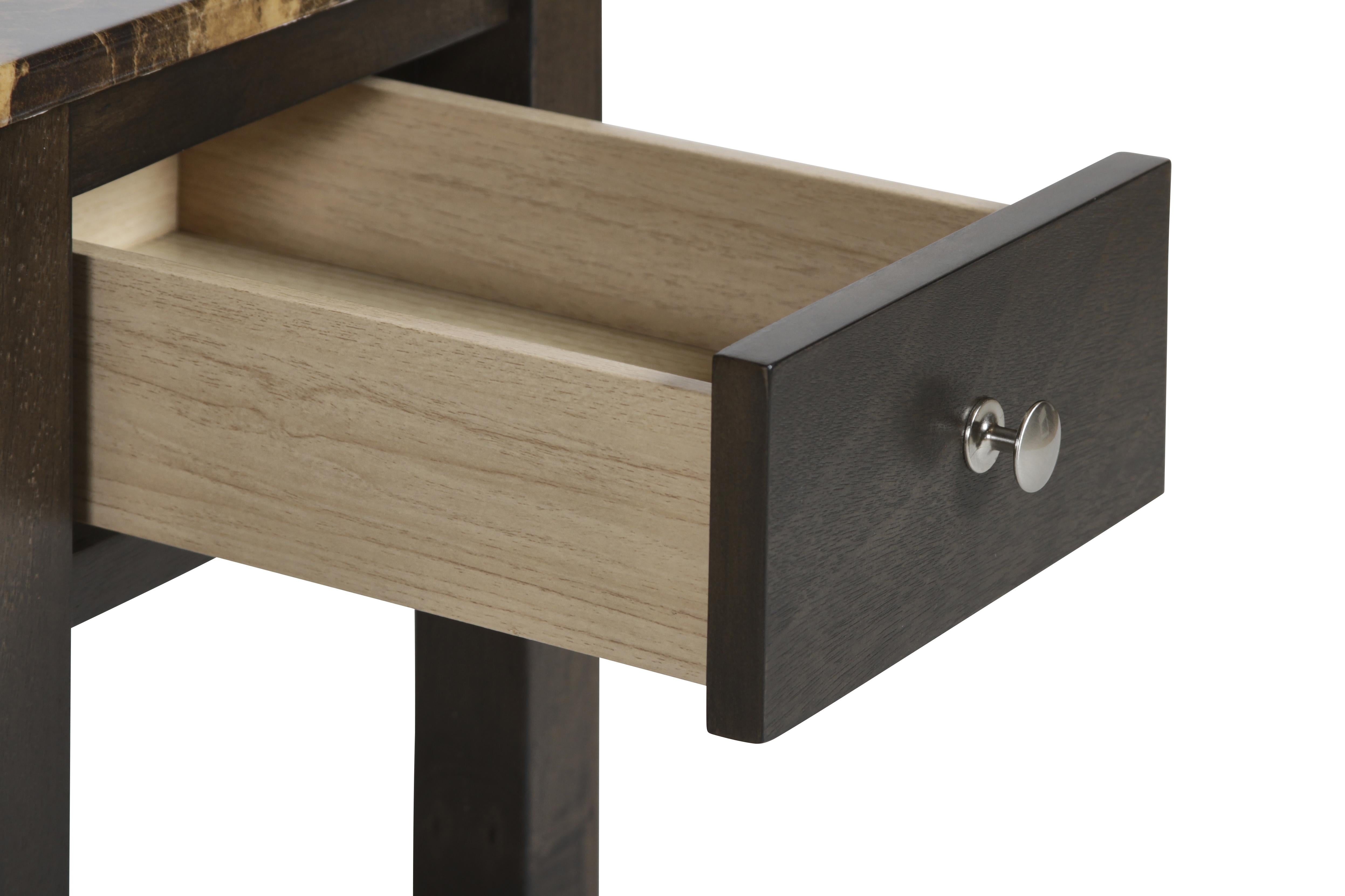 NOAH END TABLE WITH DRAWER-ESPRESSO W/FAUX MARBLE TOP - Ideal Furniture (Fresno,CA)