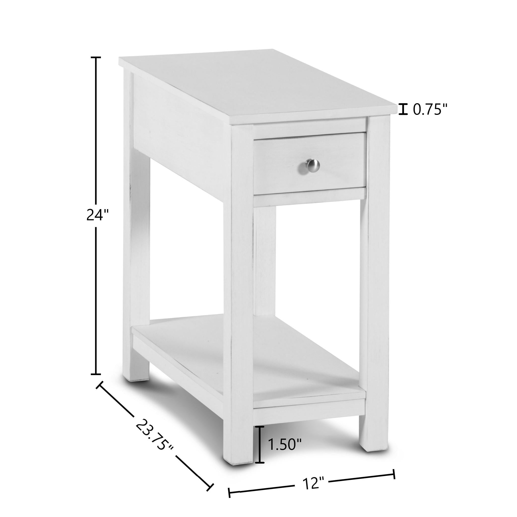 NOAH END TABLE WITH DRAWER-WHITE - Ideal Furniture (Fresno,CA)