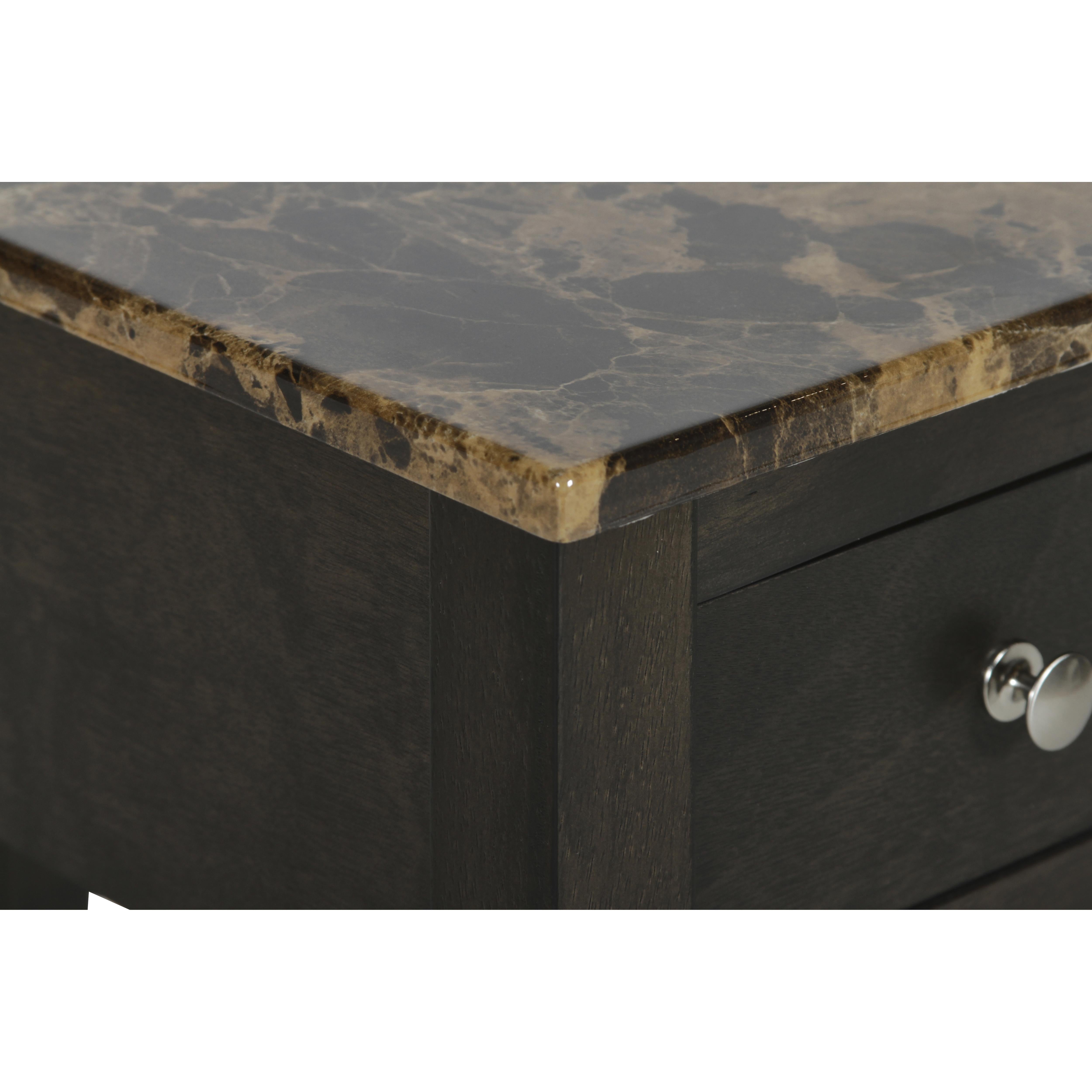 NOAH END TABLE WITH DRAWER-ESPRESSO W/FAUX MARBLE TOP - Ideal Furniture (Fresno,CA)