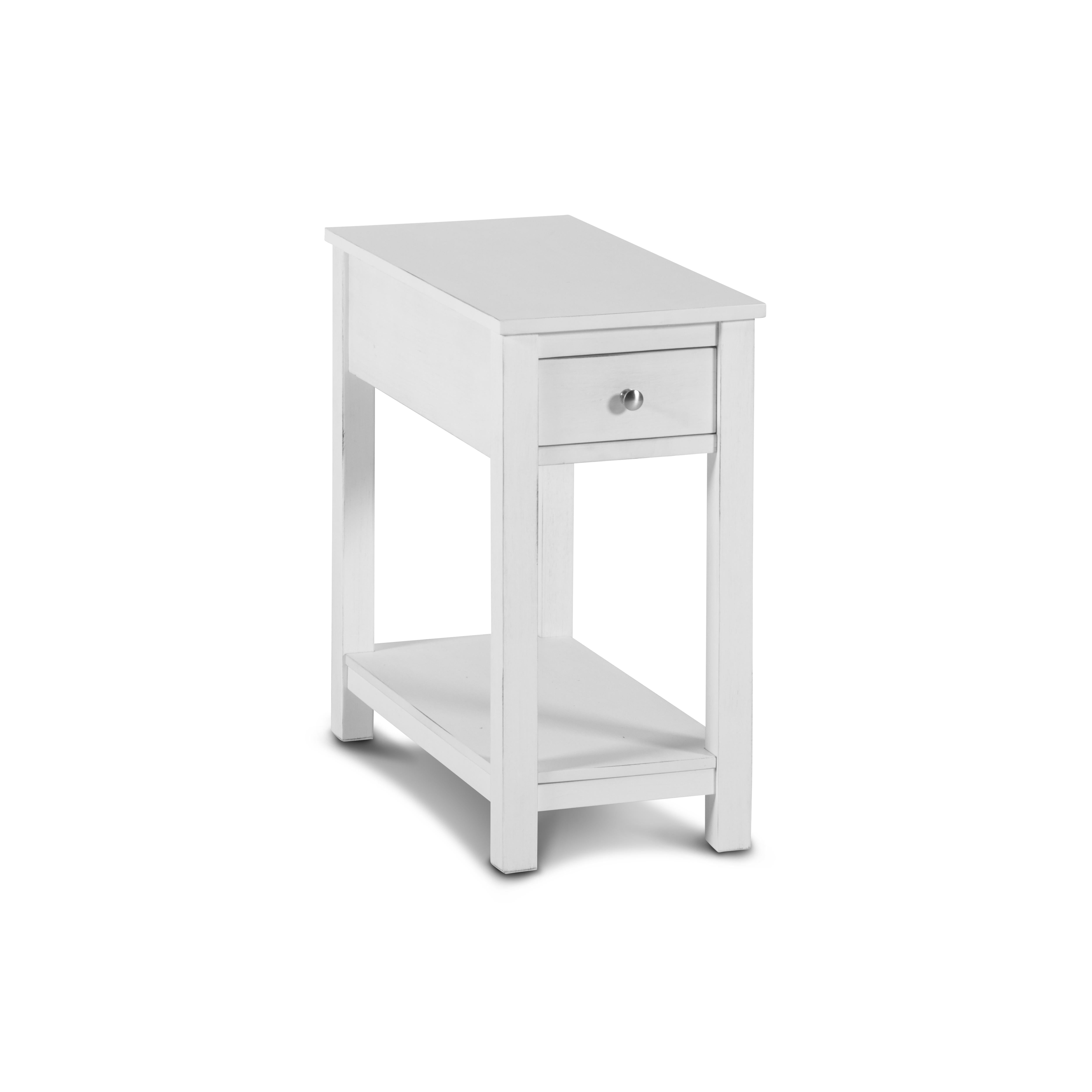 NOAH END TABLE WITH DRAWER-WHITE - Ideal Furniture (Fresno,CA)