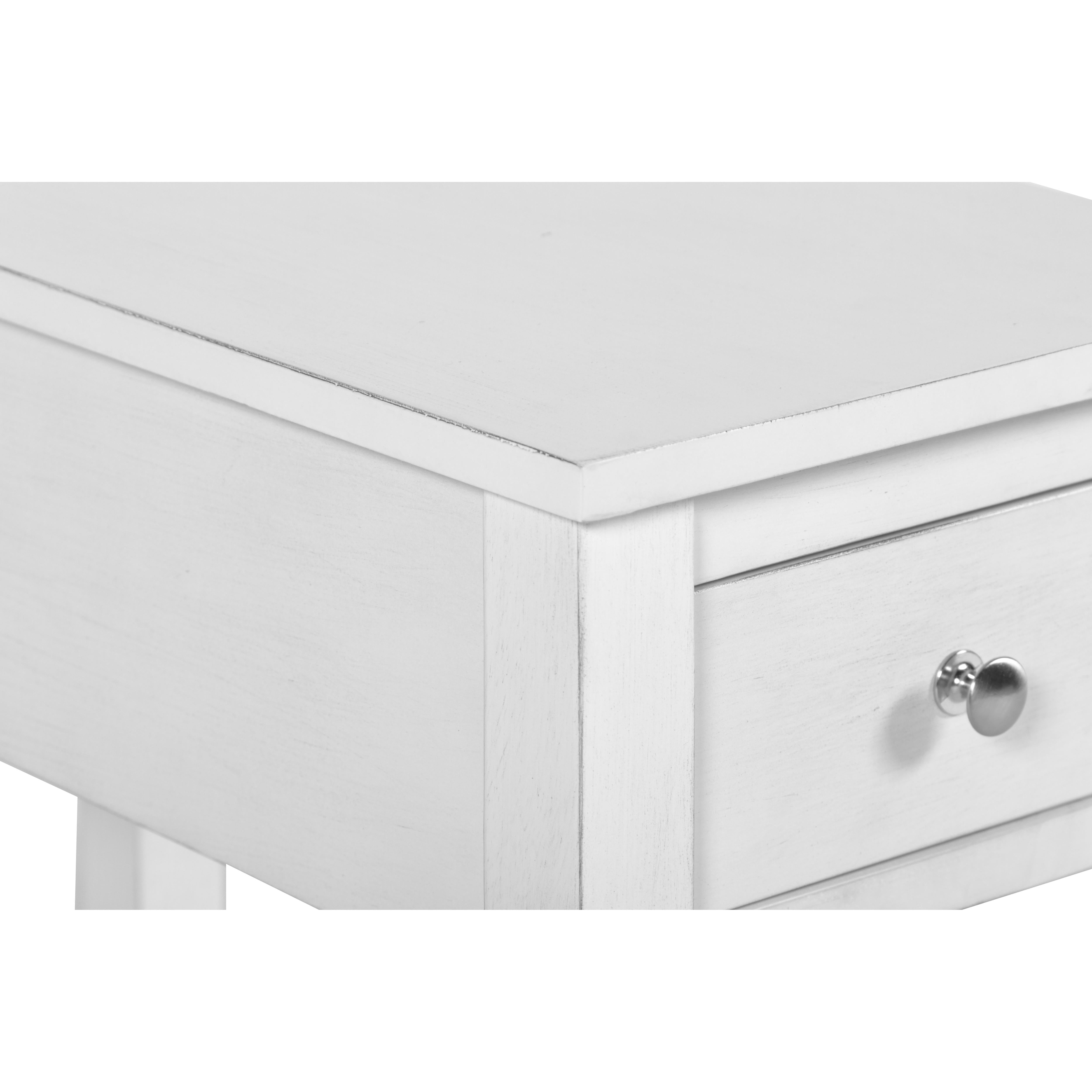 NOAH END TABLE WITH DRAWER-WHITE - Ideal Furniture (Fresno,CA)