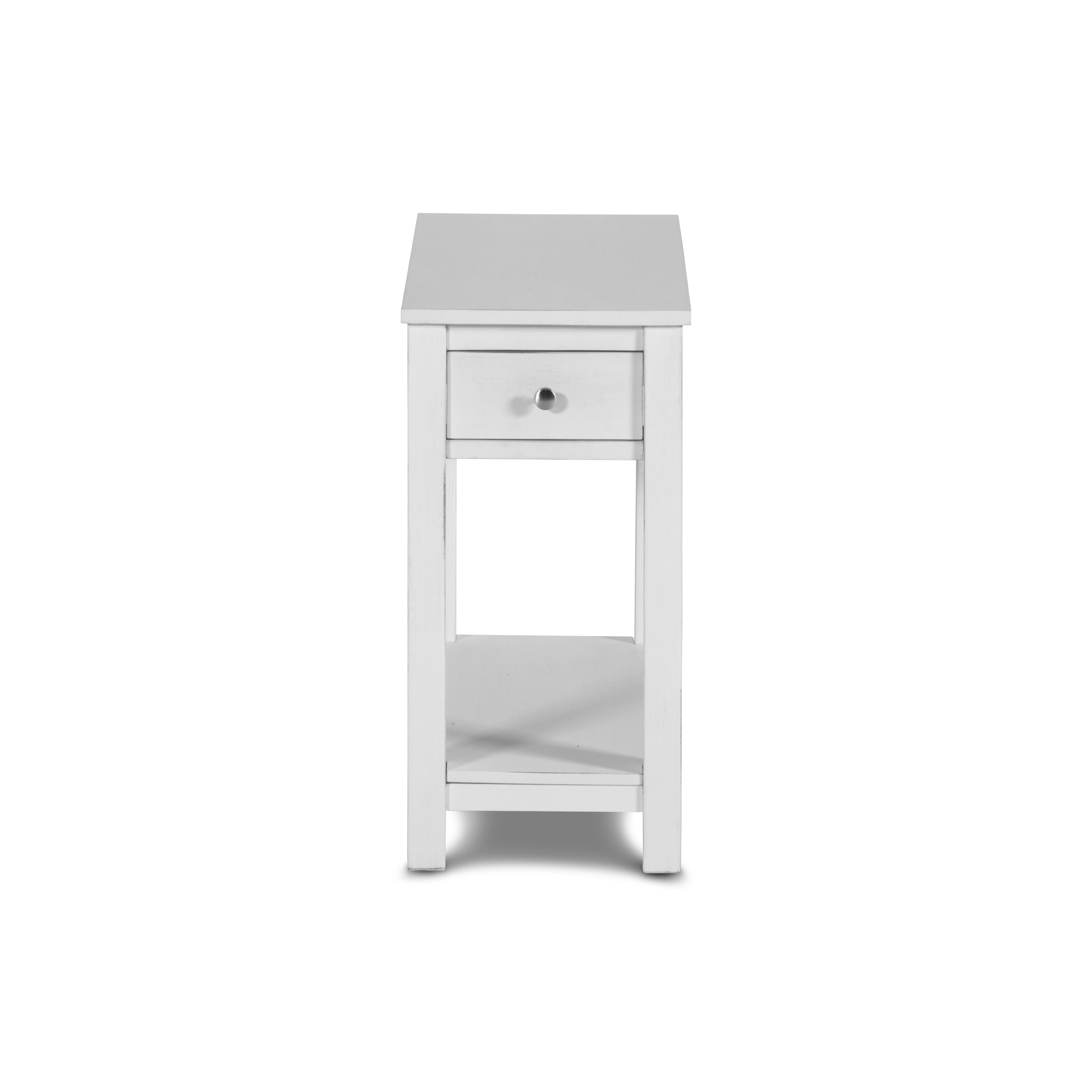 NOAH END TABLE WITH DRAWER-WHITE - Ideal Furniture (Fresno,CA)