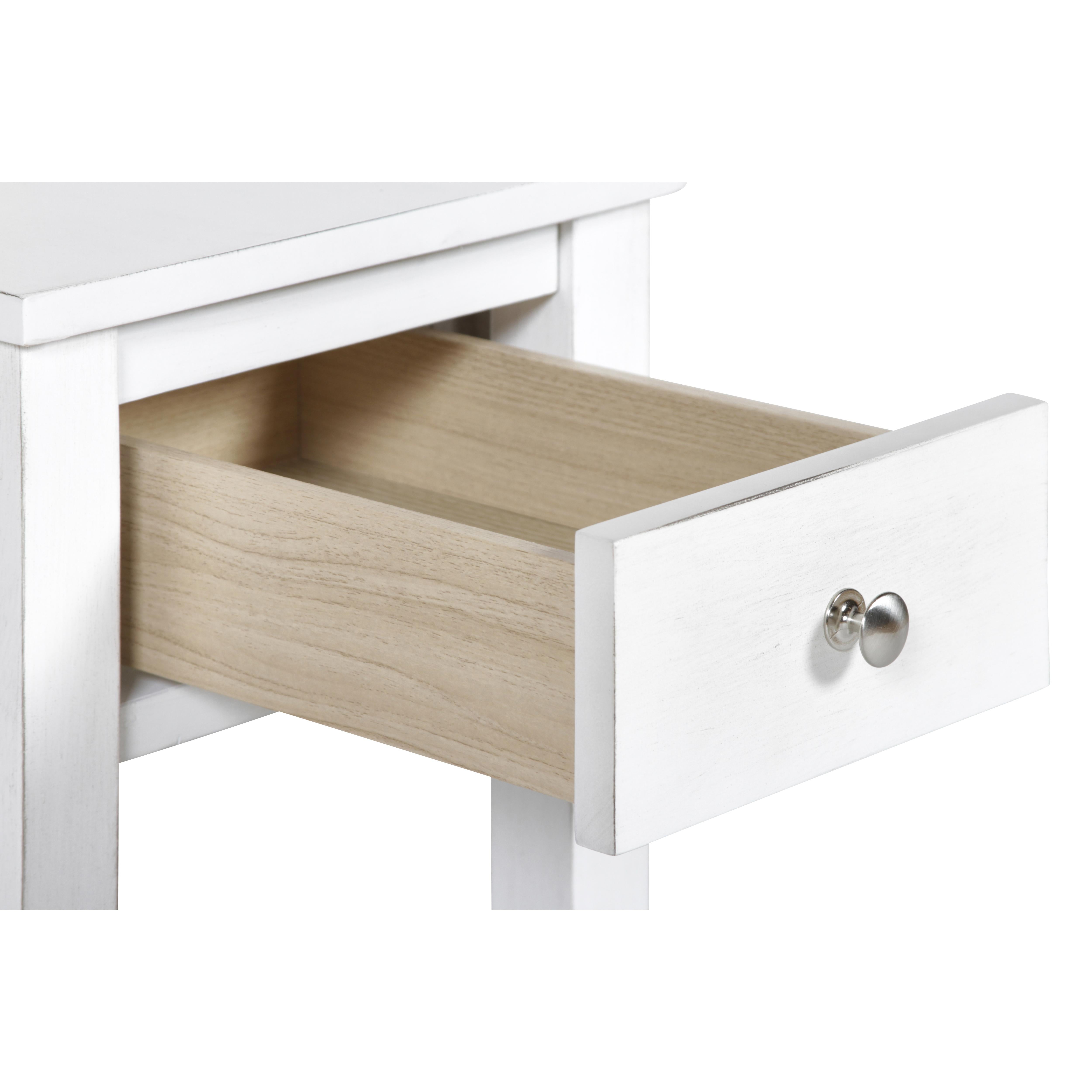 NOAH END TABLE WITH DRAWER-WHITE - Ideal Furniture (Fresno,CA)
