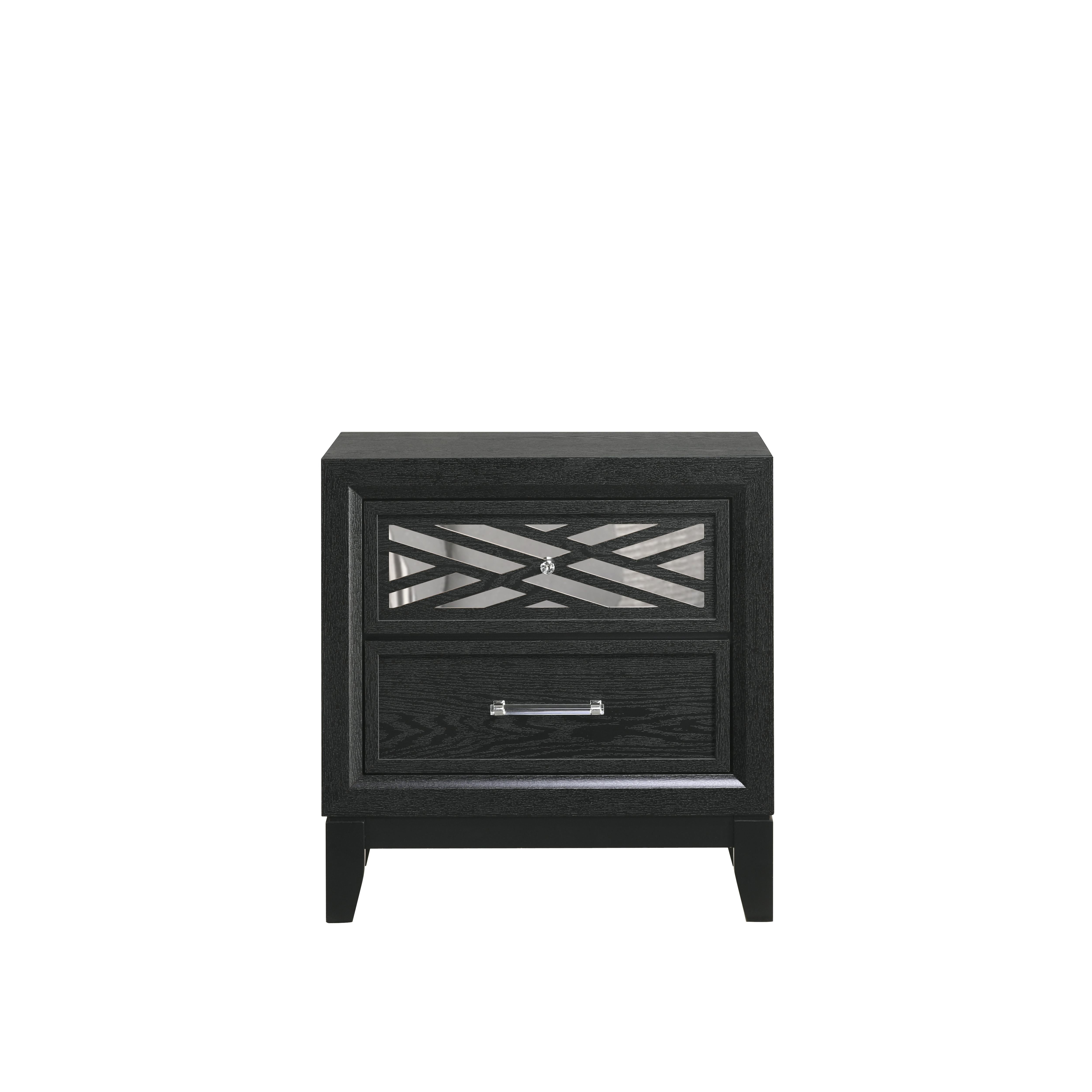 OBSIDIAN NIGHTSTAND-BLACK - Ideal Furniture (Fresno,CA)