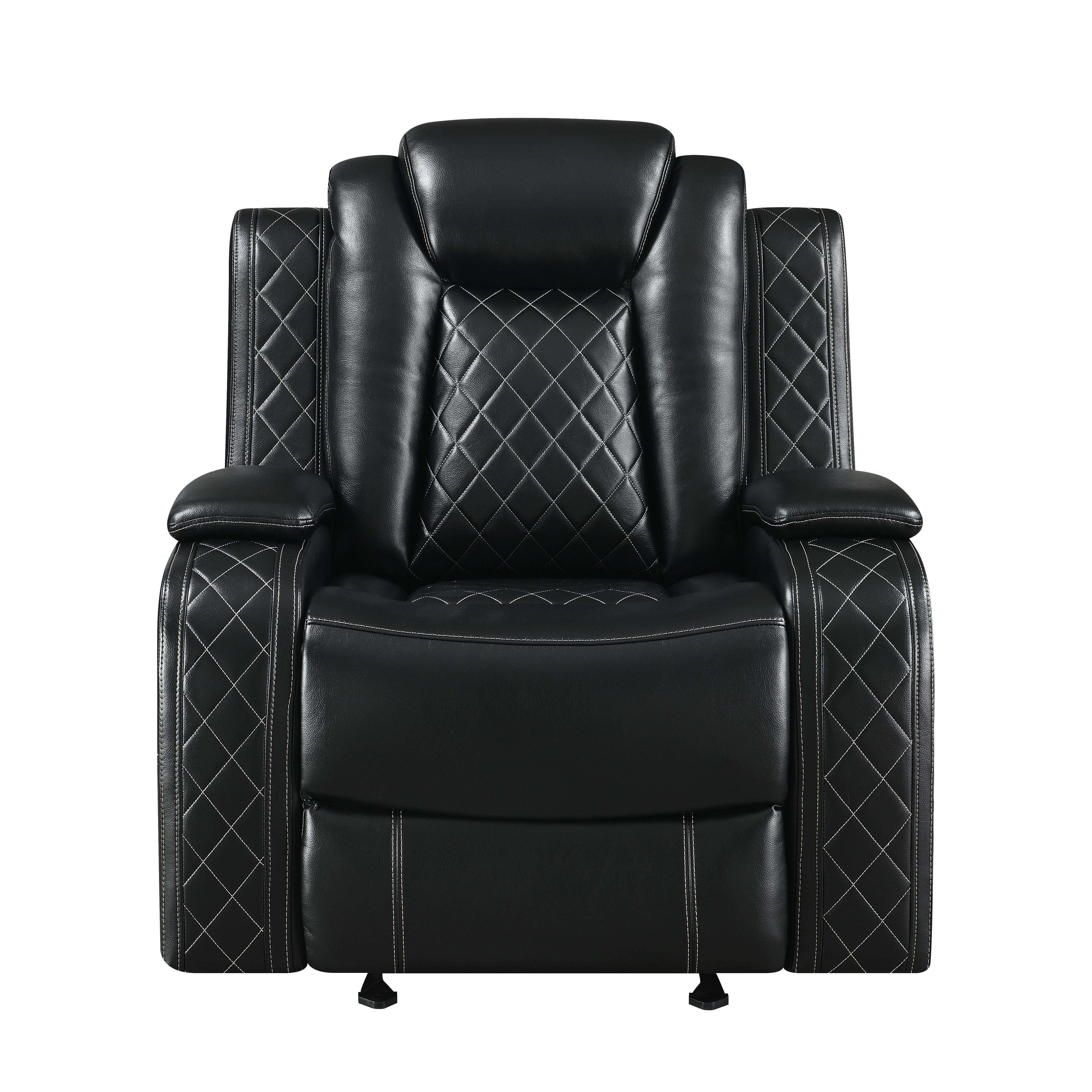 ORION GLIDER RECLINER-BLACK - Ideal Furniture (Fresno,CA)