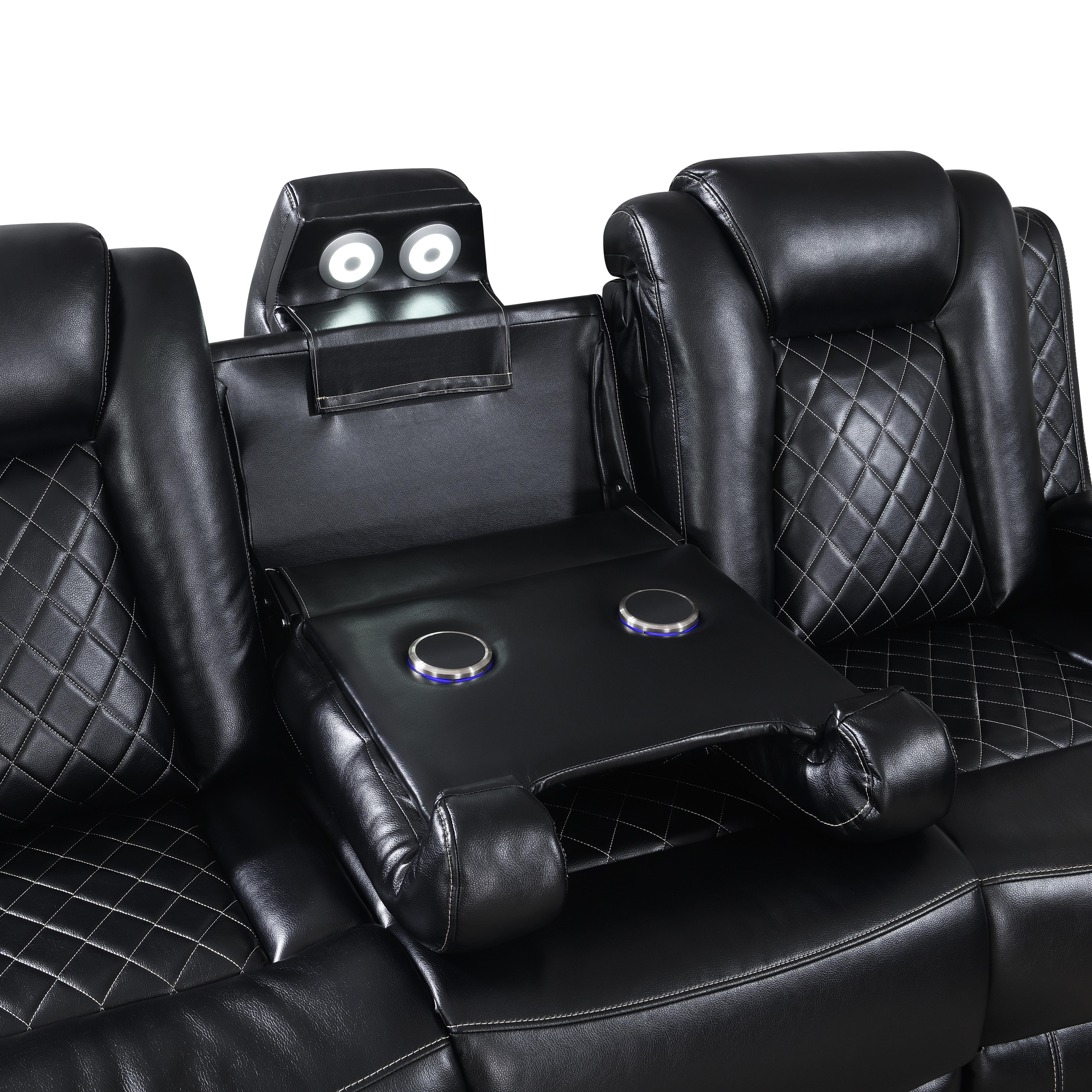ORION SOFA W/ PWR FR & HR-BLACK - Ideal Furniture (Fresno,CA)