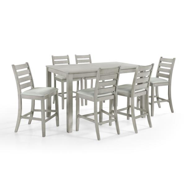 PASCAL LADDERBACK COUNTER CHAIR (2 Per Carton)-DRIFTWOOD - Ideal Furniture (Fresno,CA)