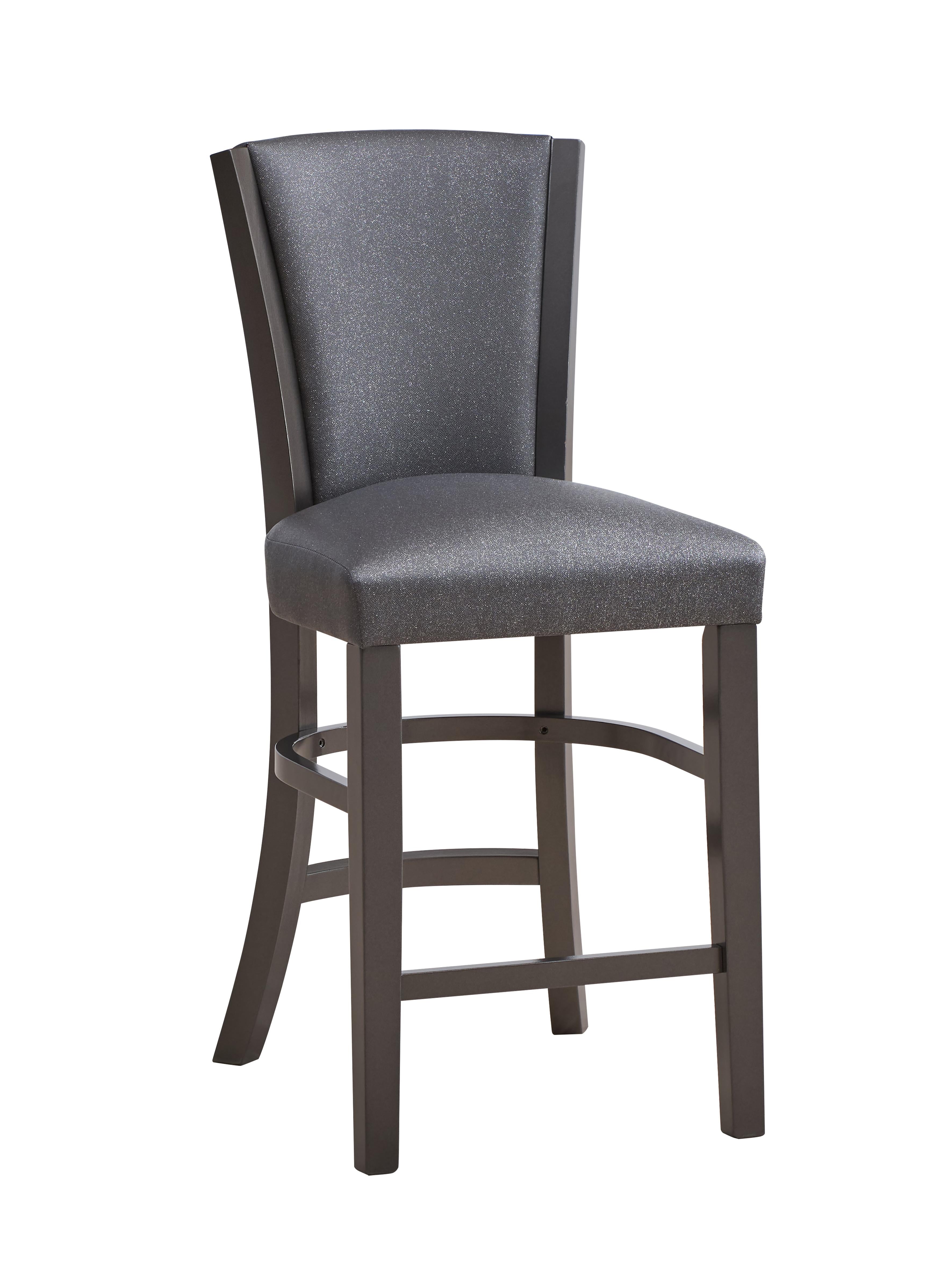 PLATINA COUNTER CHAIR-GLITTER GRAY - Ideal Furniture (Fresno,CA)