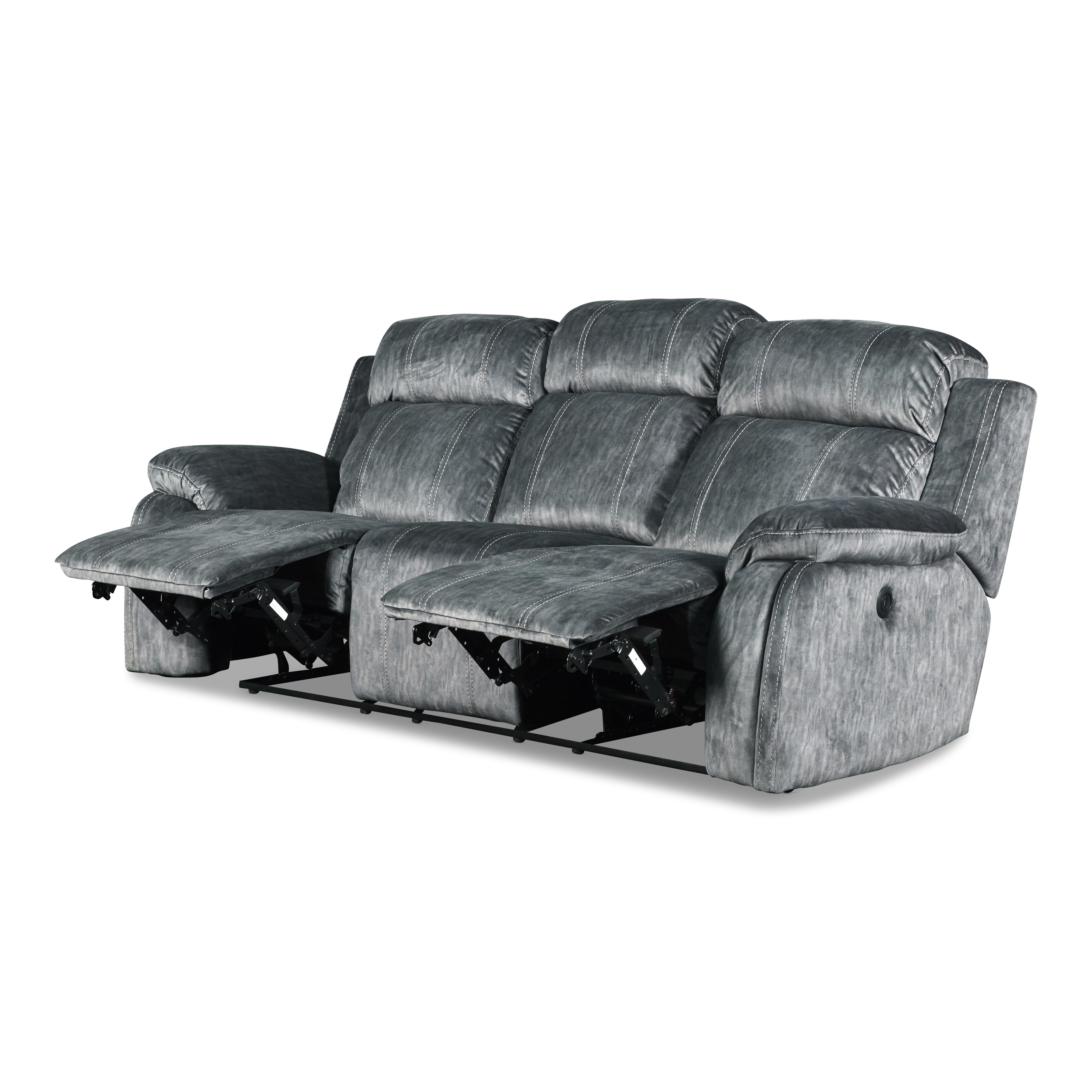 TANGO DUAL RECLINER SOFA W/PWR FR-SHADOW - Ideal Furniture (Fresno,CA)