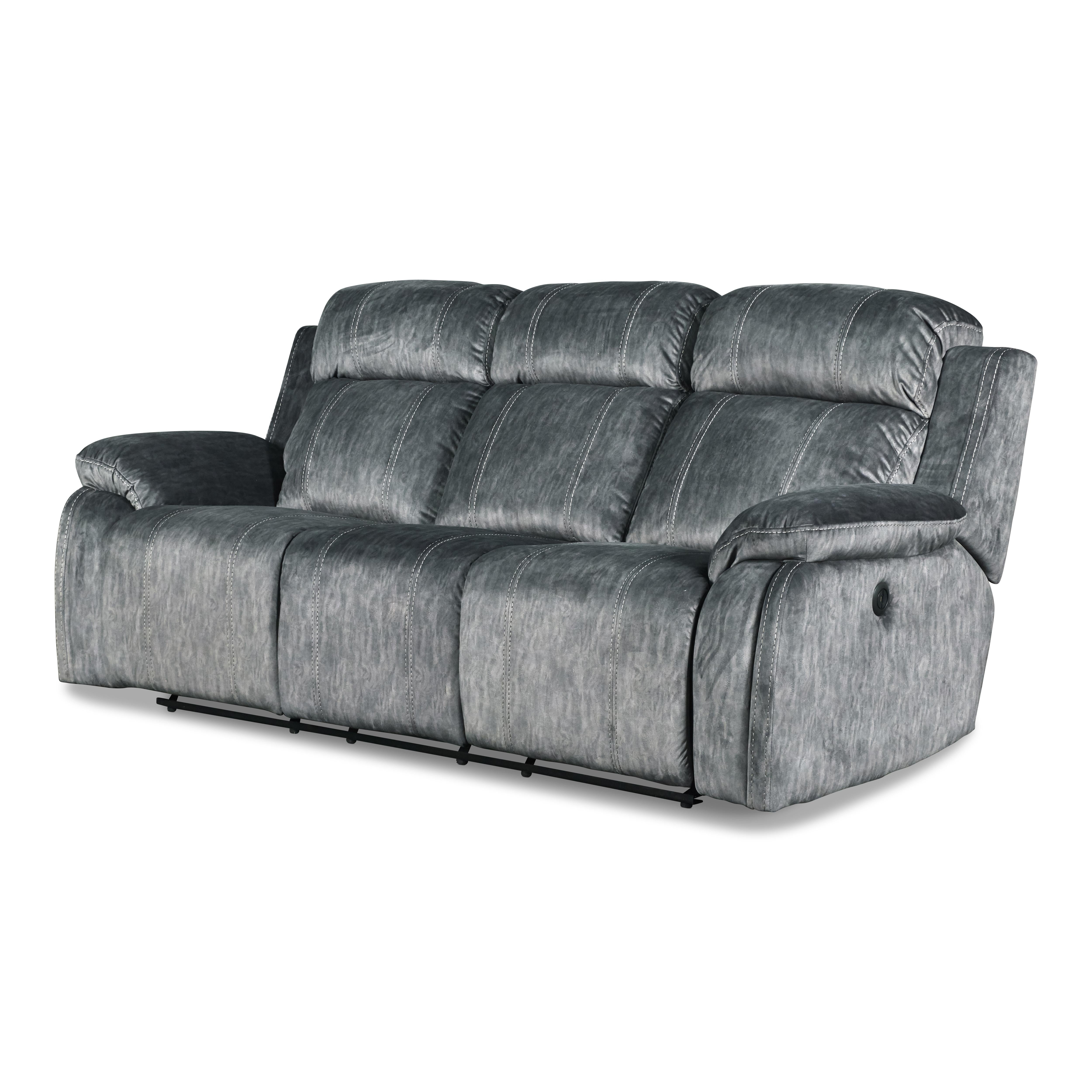 TANGO DUAL RECLINER SOFA W/PWR FR-SHADOW - Ideal Furniture (Fresno,CA)