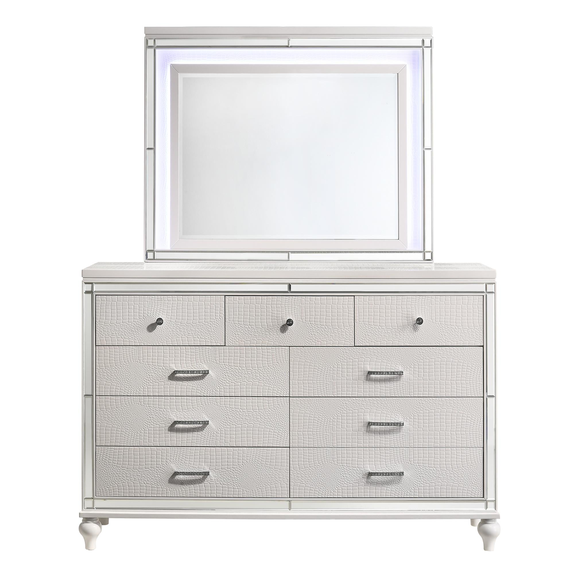 VALENTINO LIGHTED MIRROR-WHITE - Ideal Furniture (Fresno,CA)