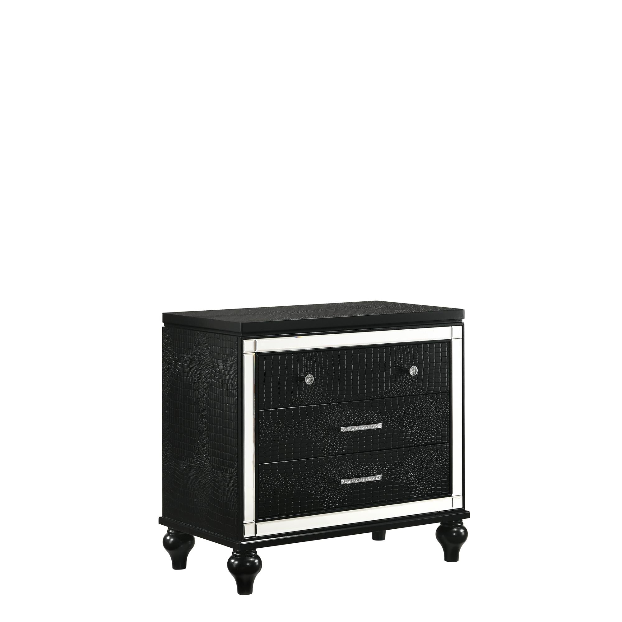 VALENTINO NIGHTSTAND-BLACK - Ideal Furniture (Fresno,CA)