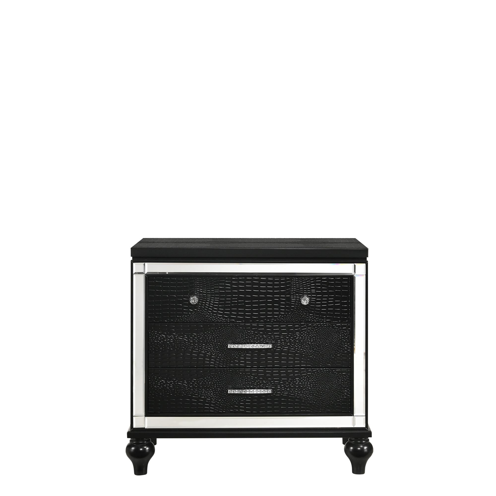 VALENTINO NIGHTSTAND-BLACK - Ideal Furniture (Fresno,CA)