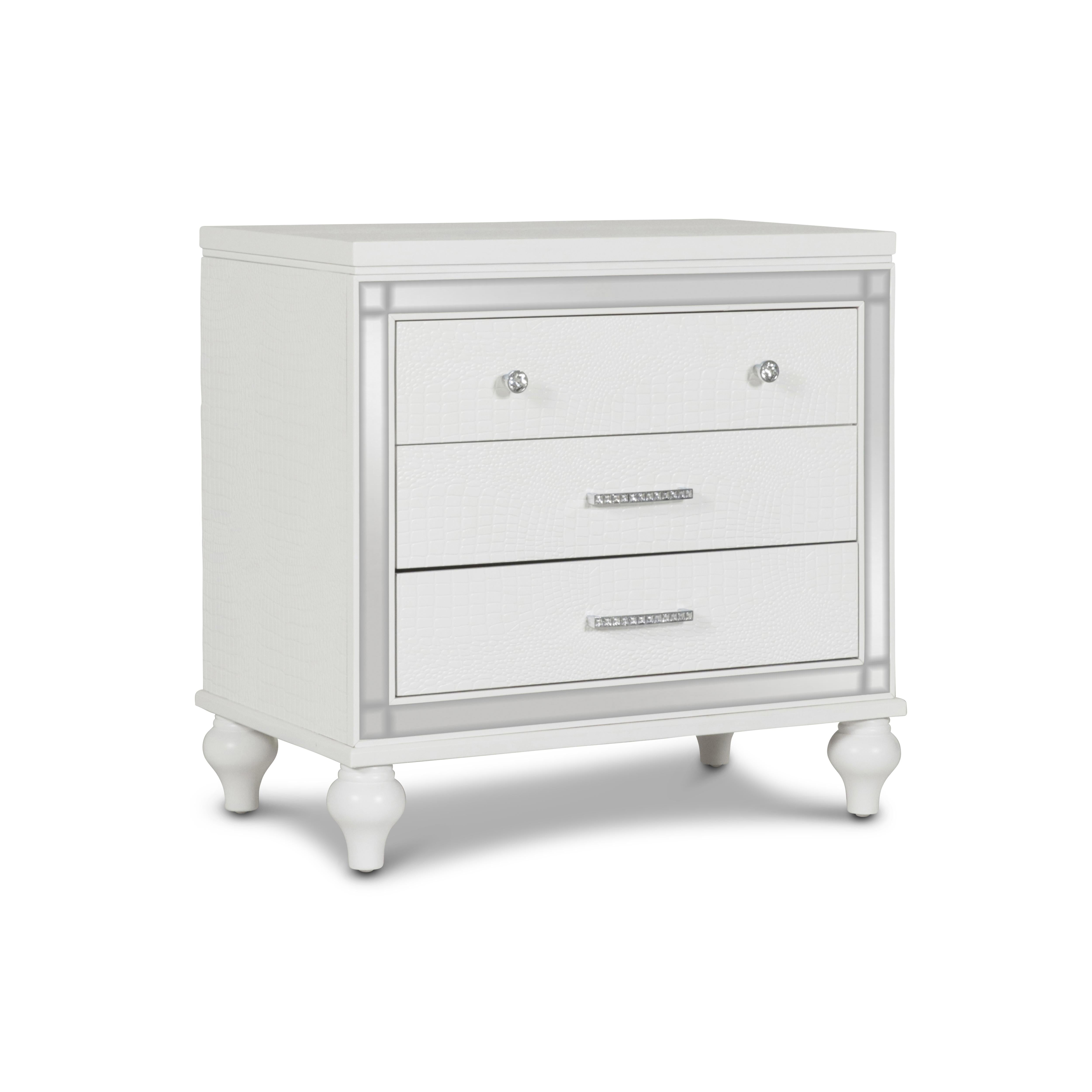 VALENTINO NIGHTSTAND-WHITE - Ideal Furniture (Fresno,CA)