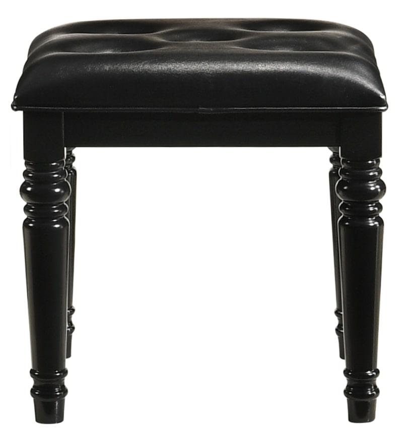 VALENTINO VANITY TABLE STOOL-BLACK - Ideal Furniture (Fresno,CA)