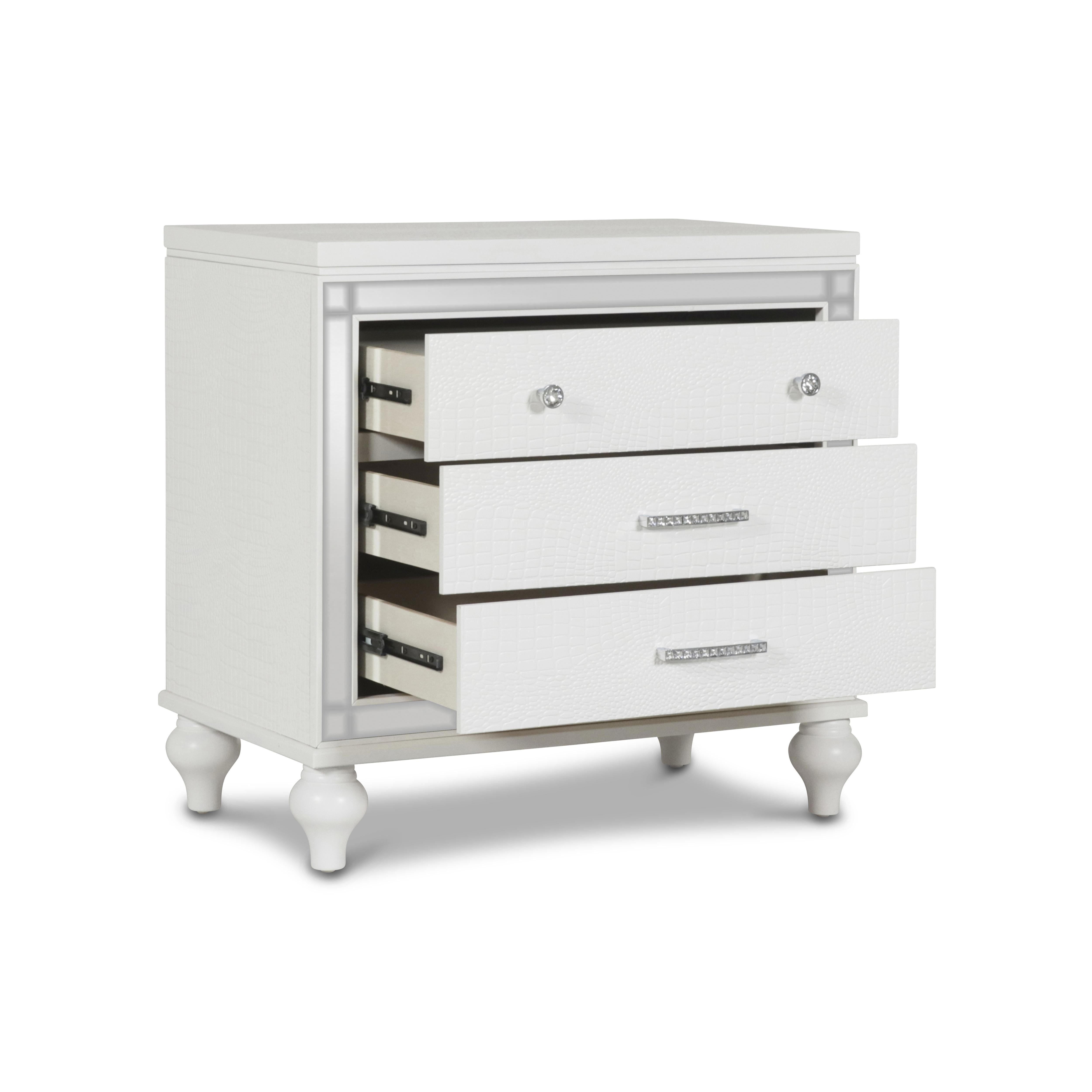 VALENTINO NIGHTSTAND-WHITE - Ideal Furniture (Fresno,CA)