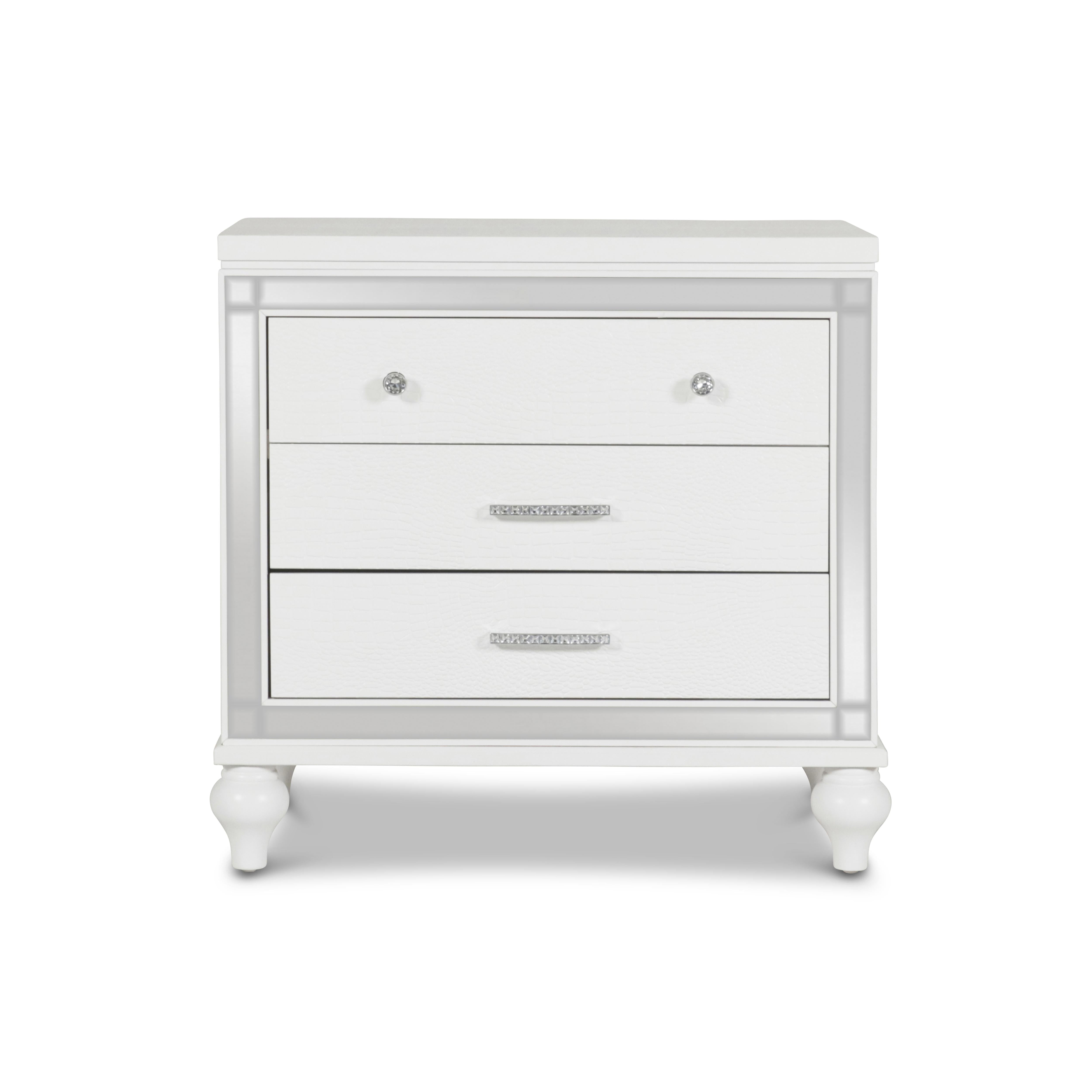 VALENTINO NIGHTSTAND-WHITE - Ideal Furniture (Fresno,CA)