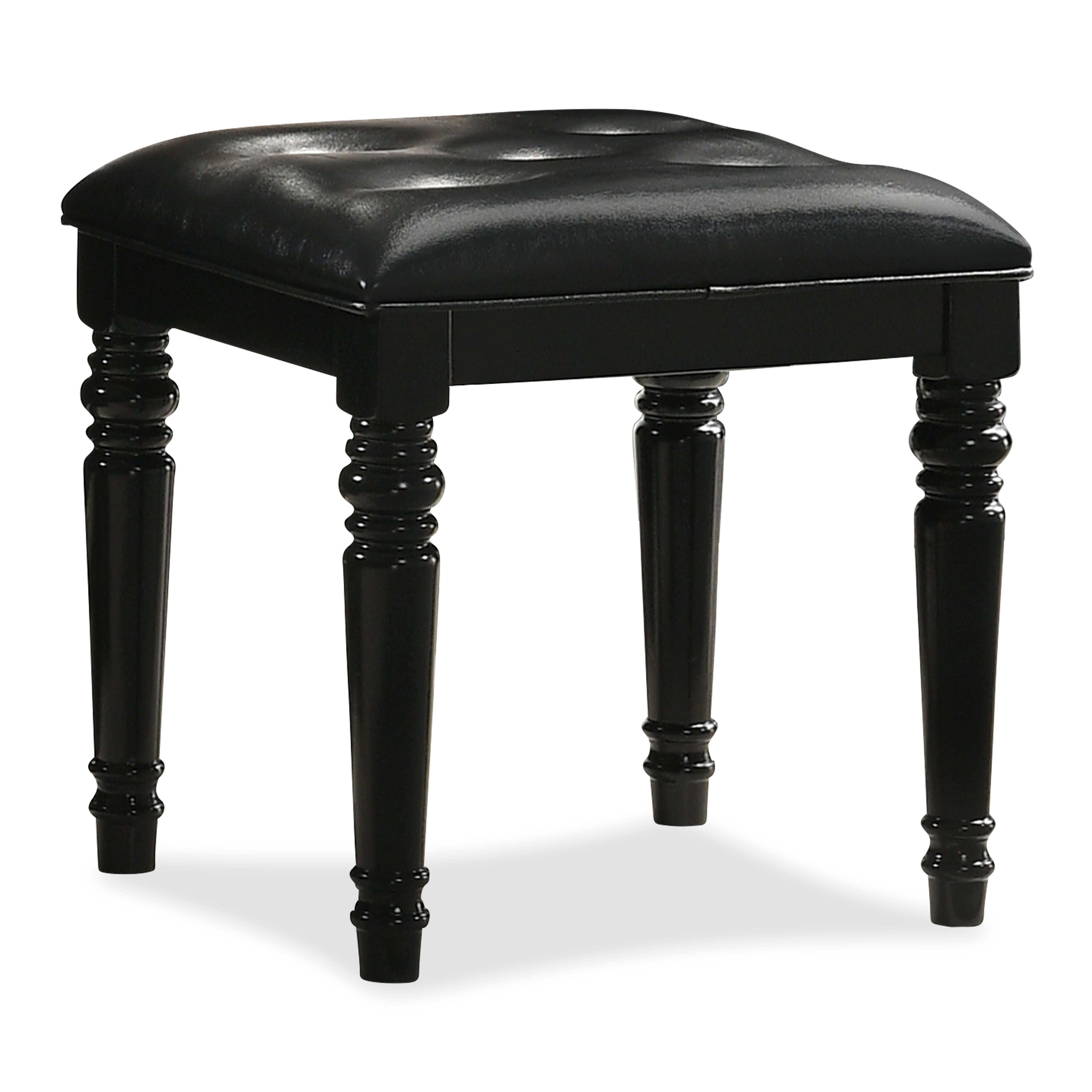 VALENTINO VANITY TABLE STOOL-BLACK - Ideal Furniture (Fresno,CA)