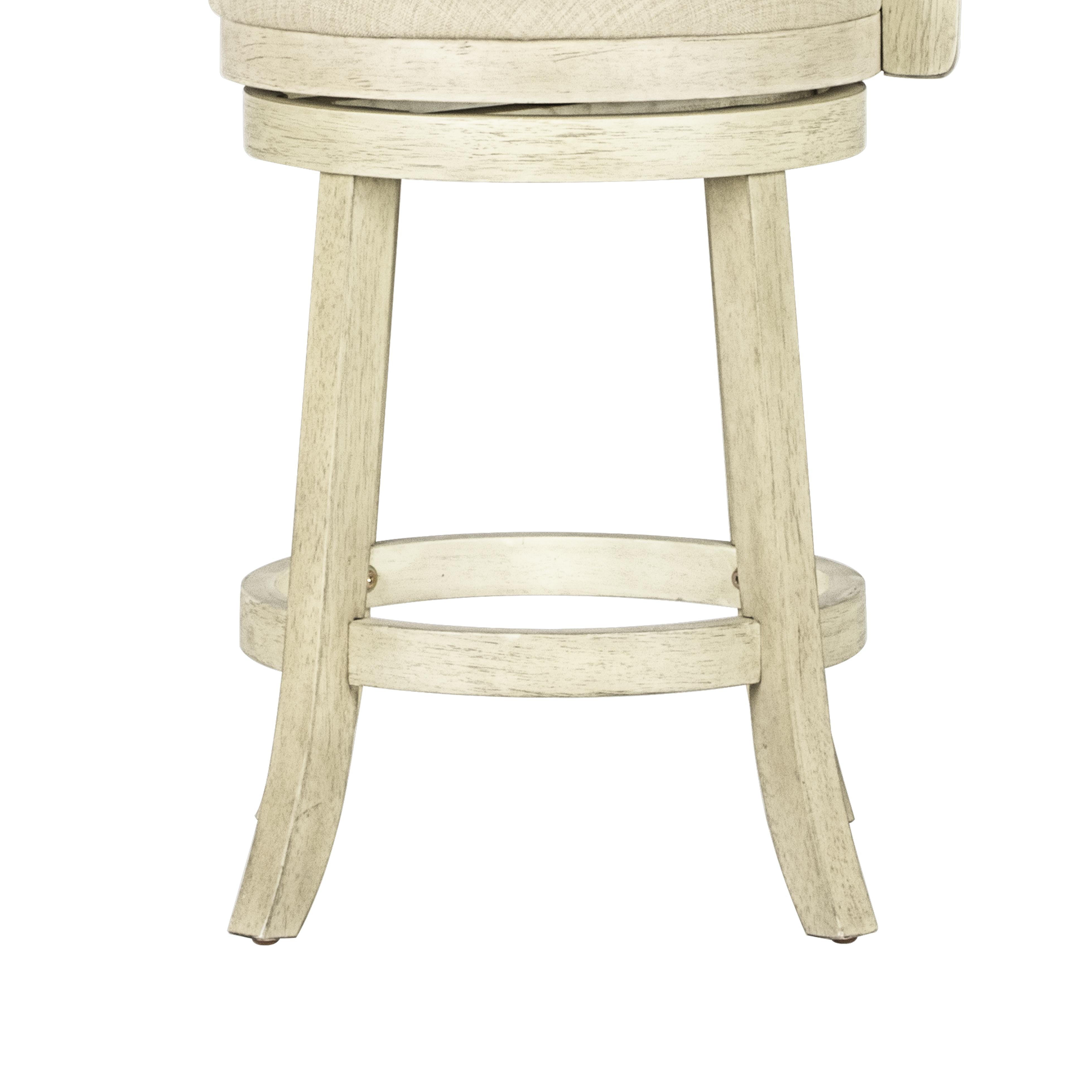 YORK 24" COUNTER STOOL-ANT WHITE W/FABRIC SEAT - Ideal Furniture (Fresno,CA)