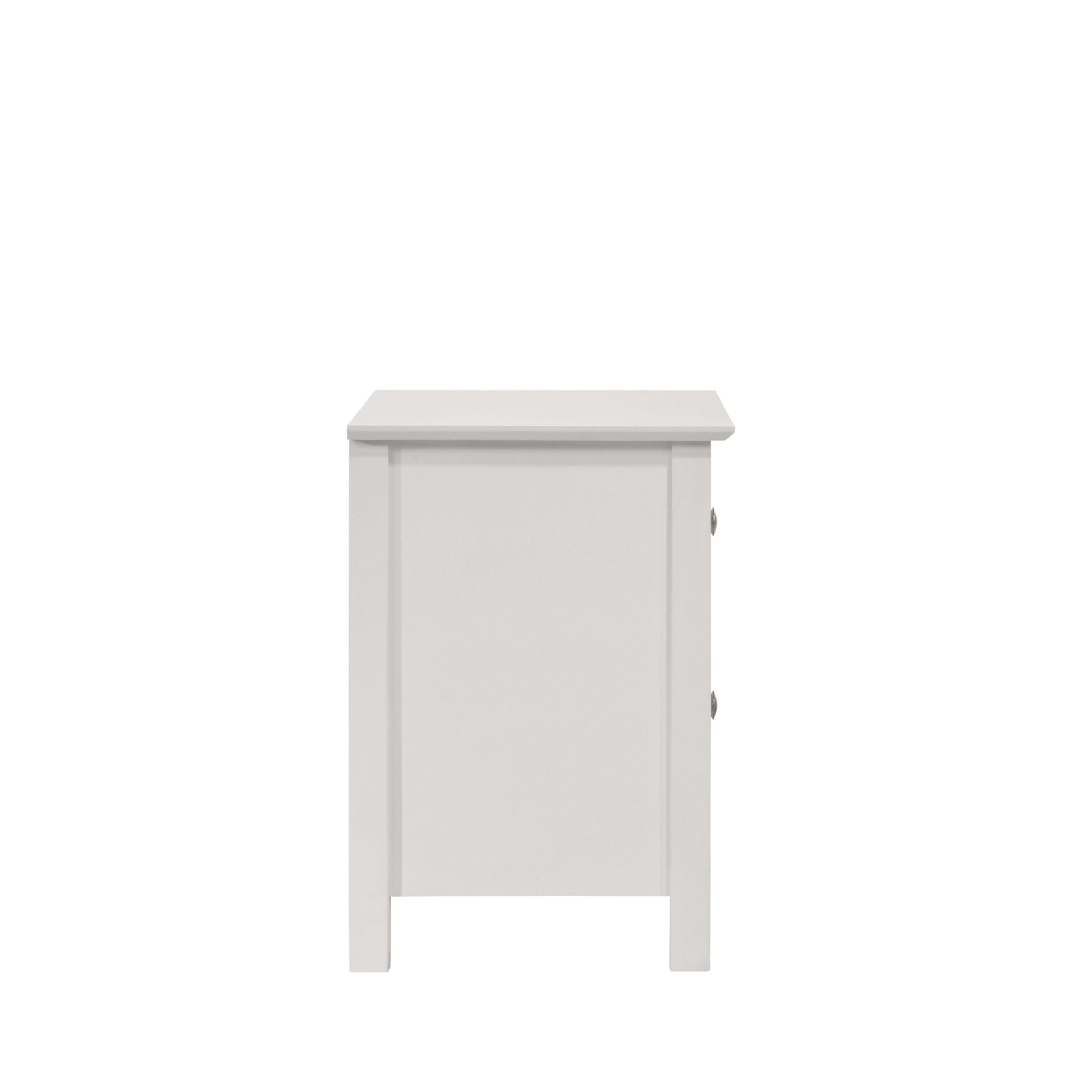ZODIAC 2 DRAWER NIGHTSTAND-WHITE - Ideal Furniture (Fresno,CA)